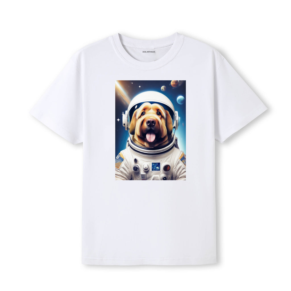 Briard Astronaut Dog T-shirt - White