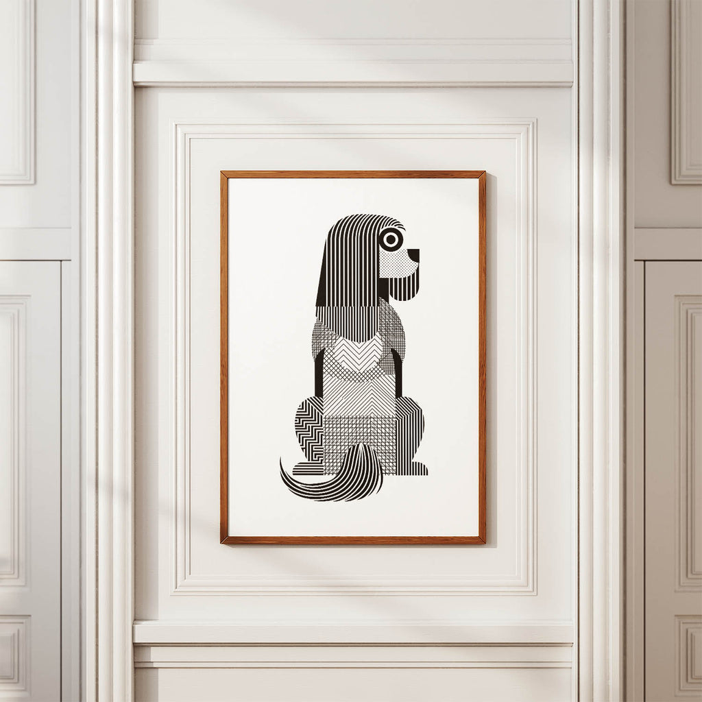 Briard Geometric Line Art mockup