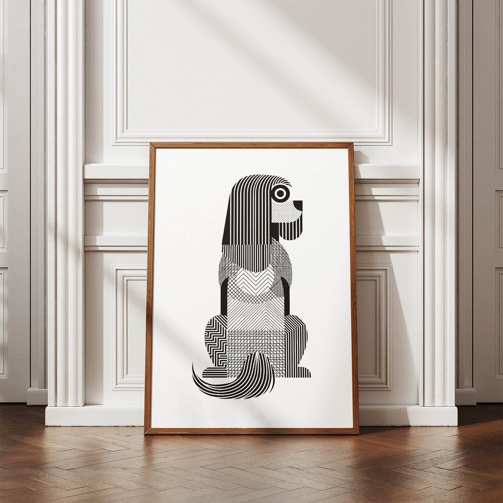 Briard Geometric Line Art mockup
