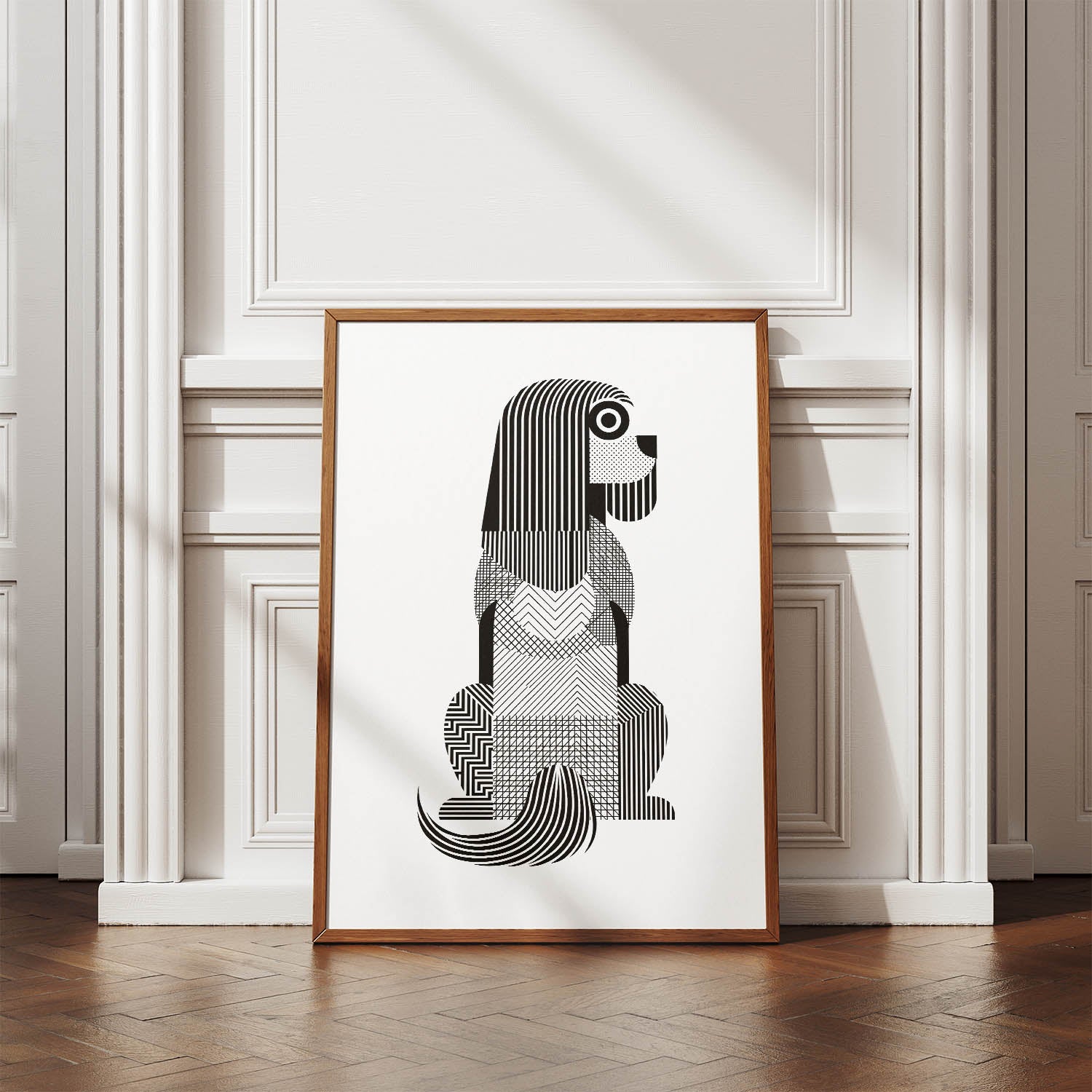 Briard Geometric Line Art mockup