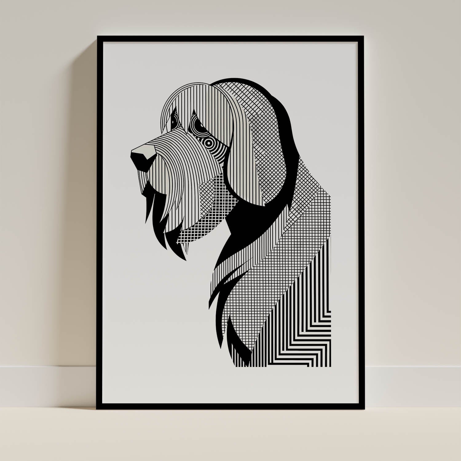 Briard Geometric Line Art mockup