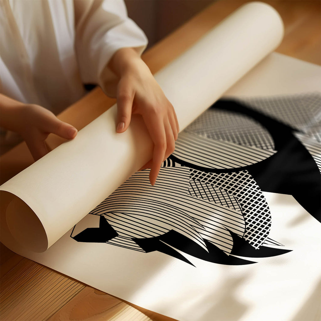 Briard Geometric Line Art mockup