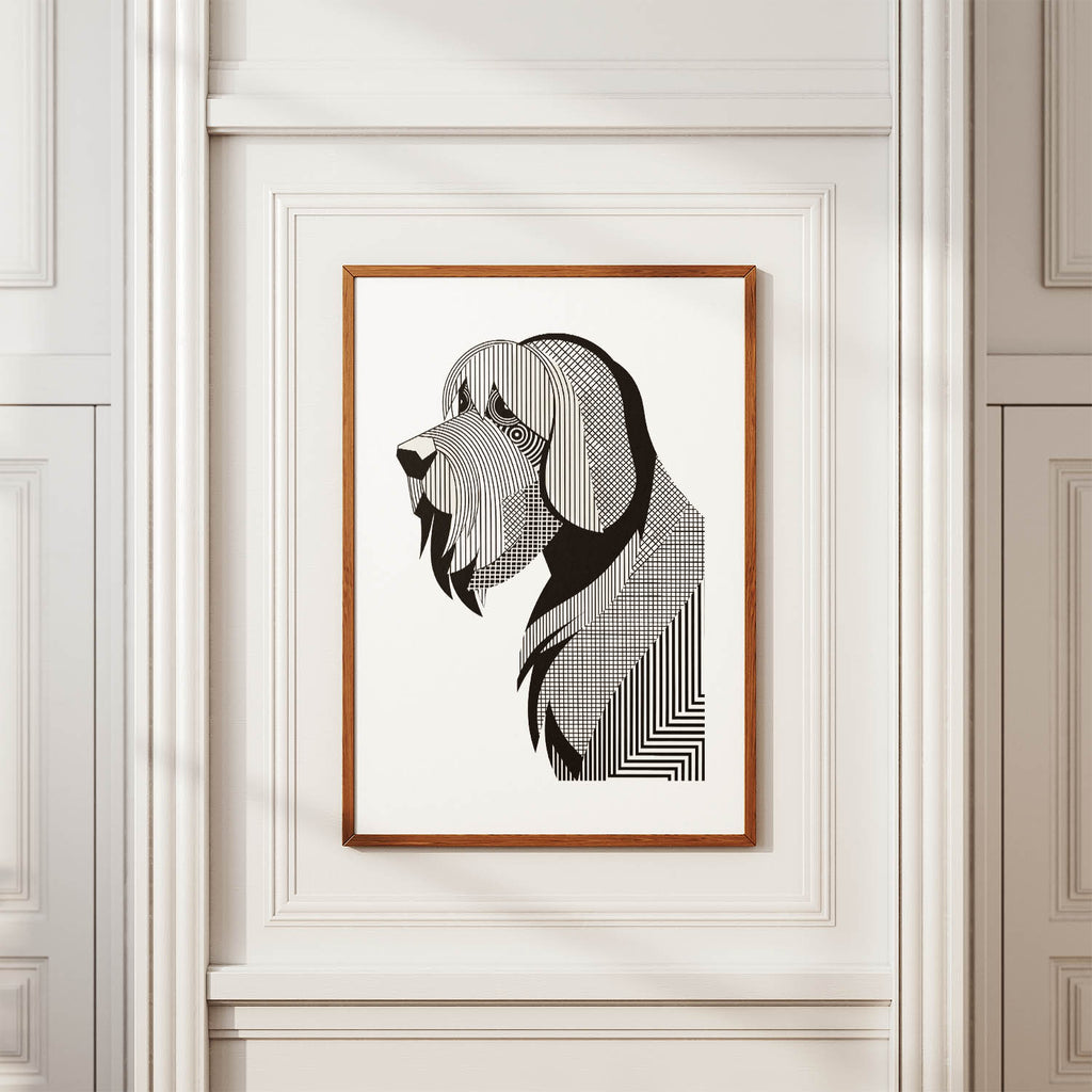 Briard Geometric Line Art mockup