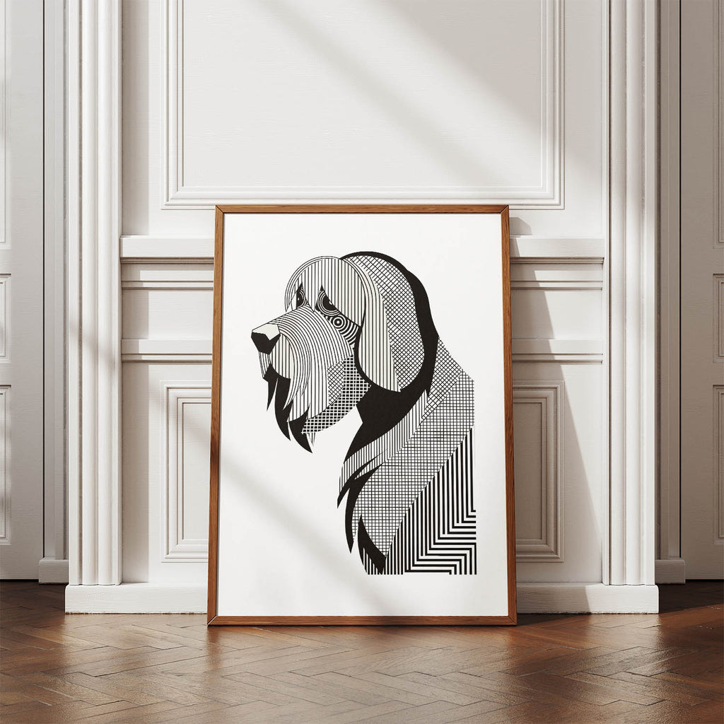 Briard Geometric Line Art mockup