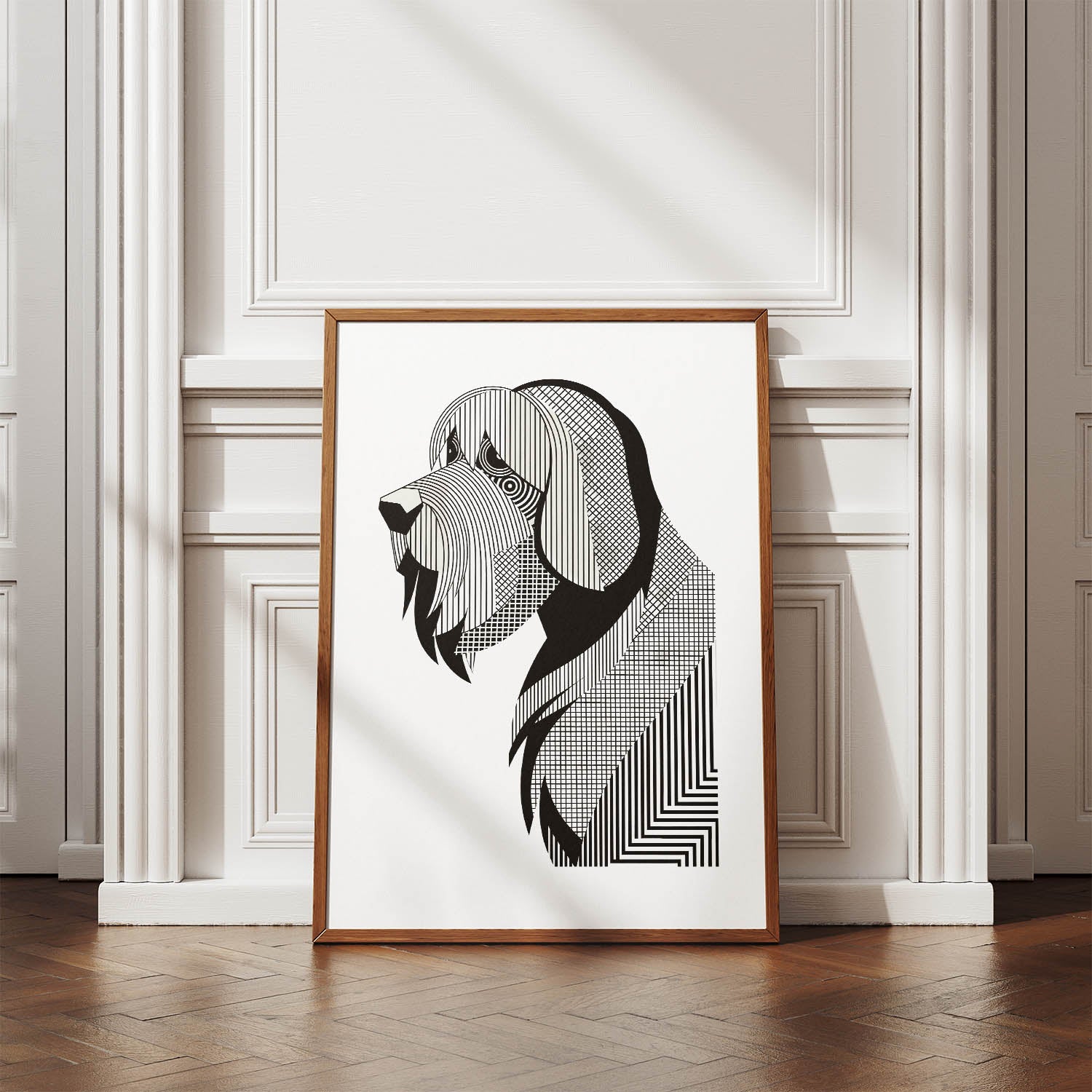 Briard Geometric Line Art mockup