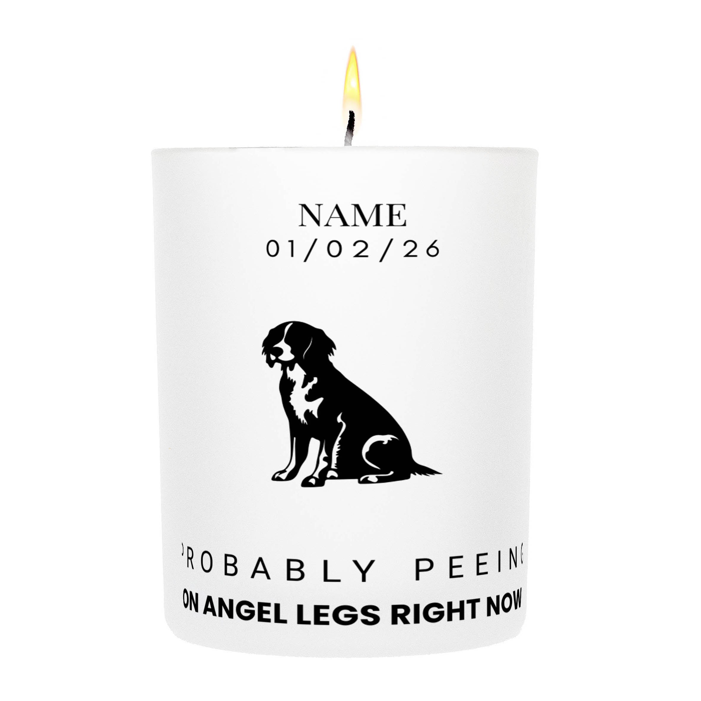 Brussels Griffon – Probably Peeing on Angel Legs Right Now Custom Candle