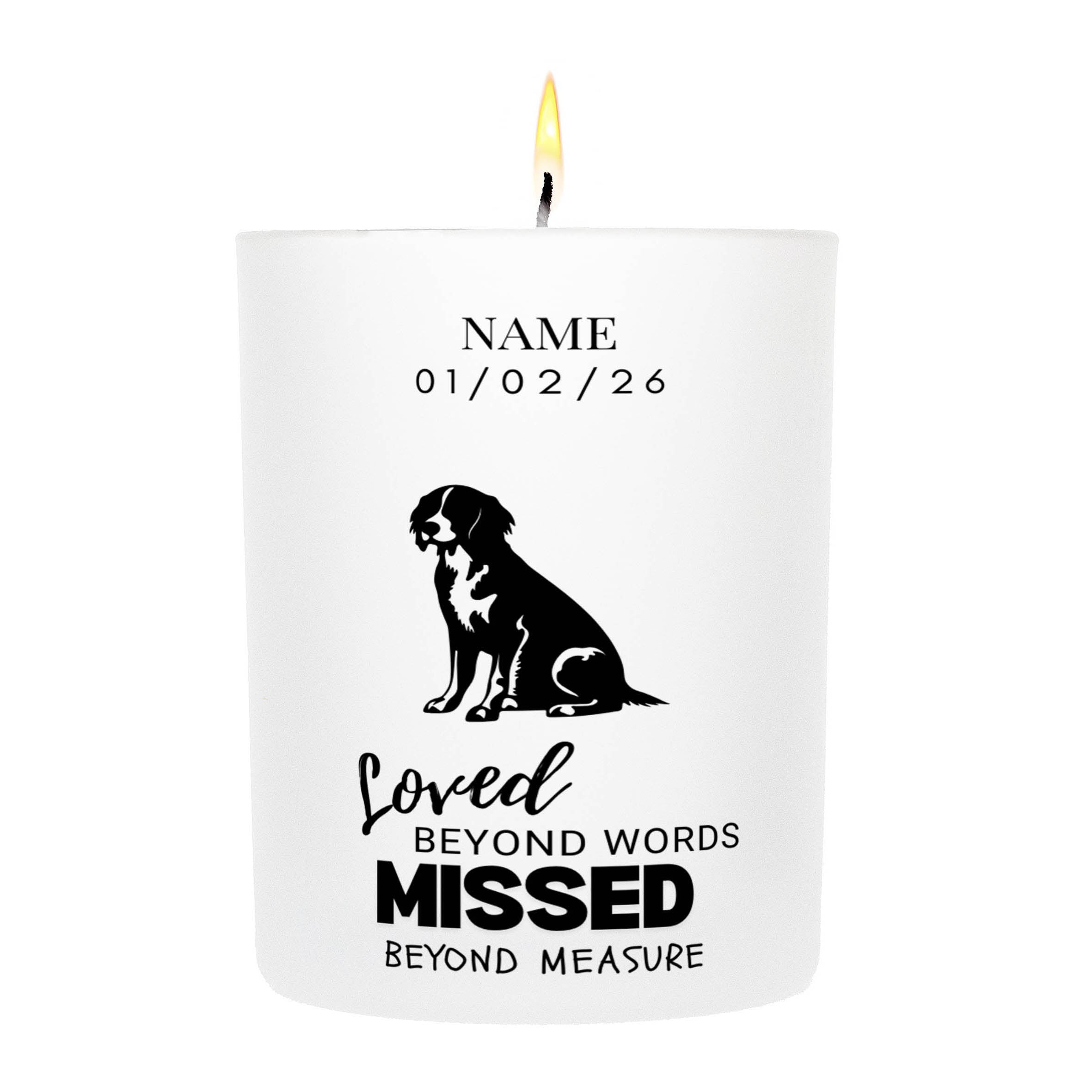Brittany – Loved Beyond Words, Missed Beyond Measure Custom Candle | Dogsy & Co