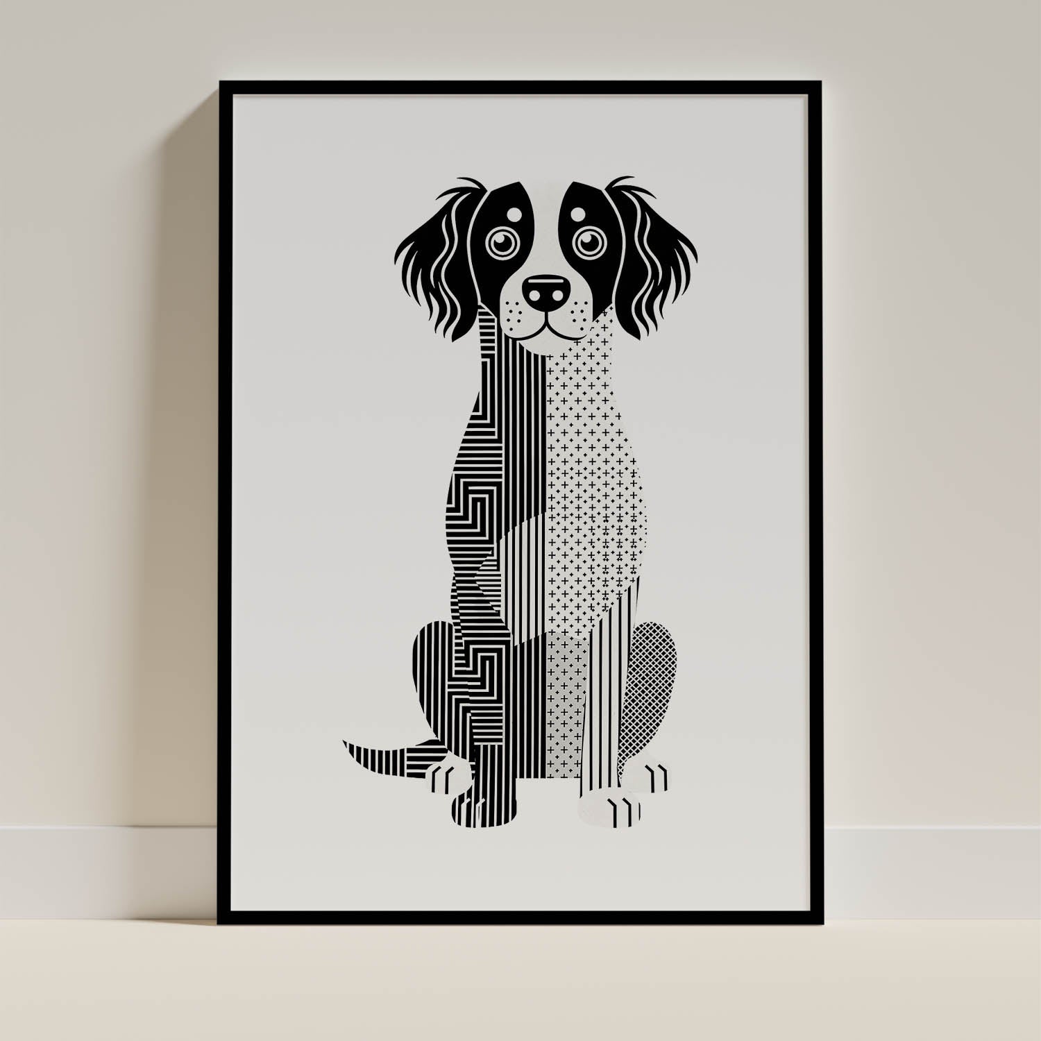 Brittany Geometric Line Art Print - Framed Mockup