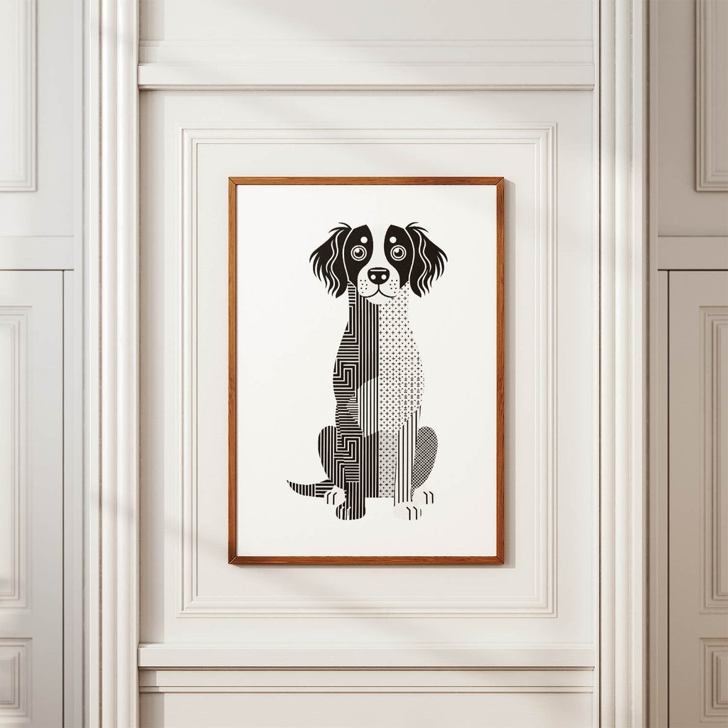 Brittany Geometric Line Art Print - Framed Mockup