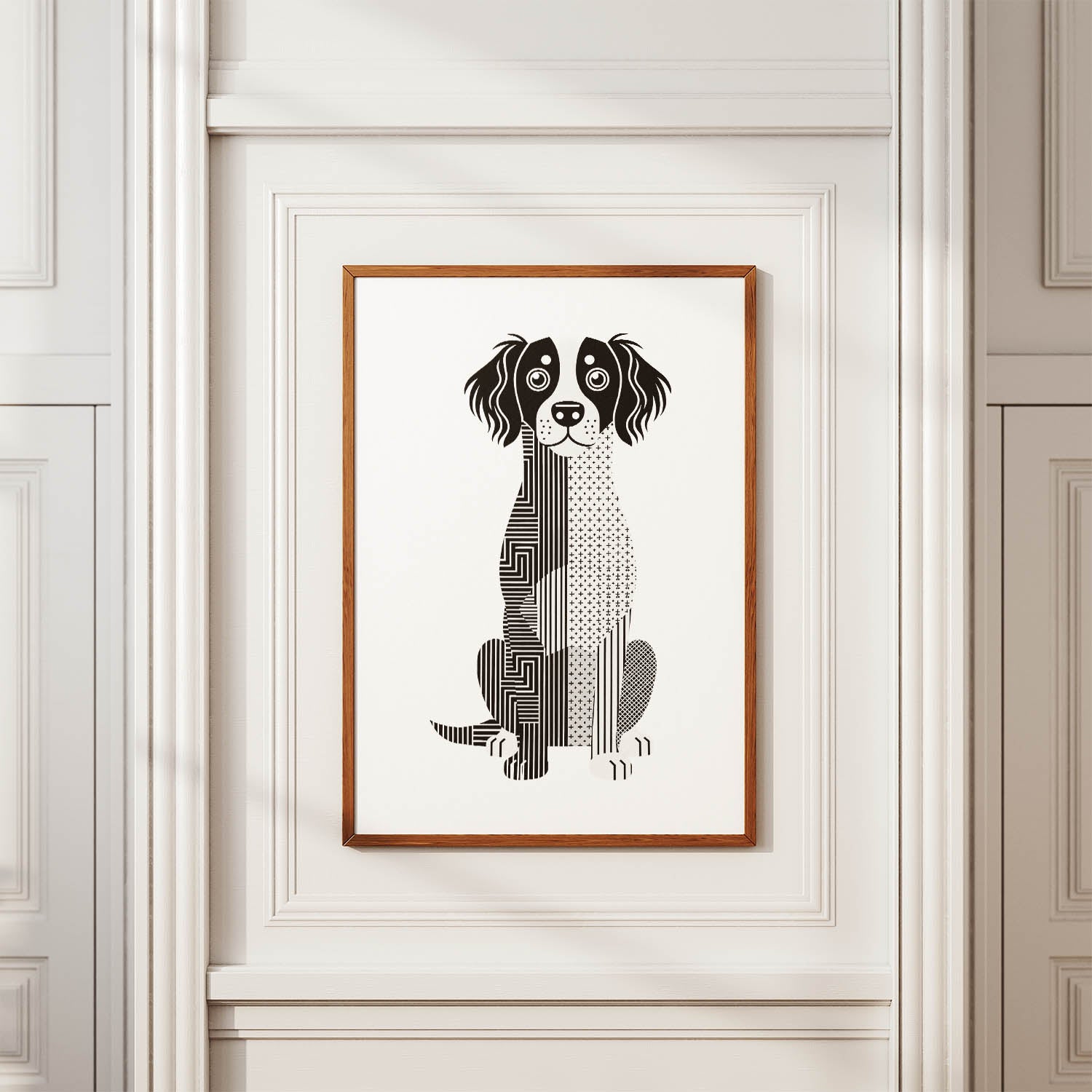 Brittany Geometric Line Art Print - Framed Mockup