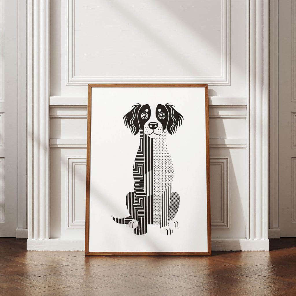 Brittany Geometric Line Art Print - Framed Mockup