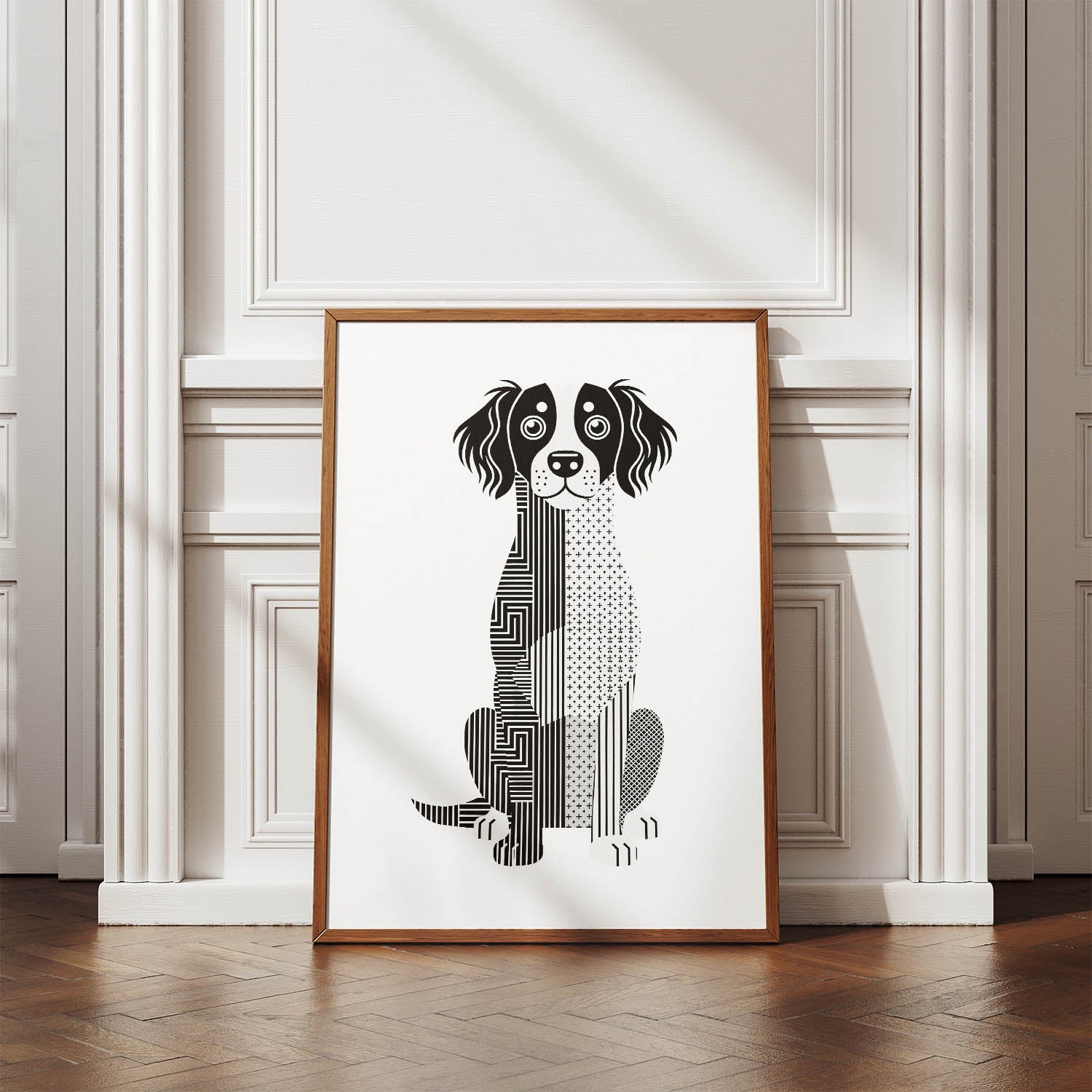 Brittany Geometric Line Art Print - Framed Mockup