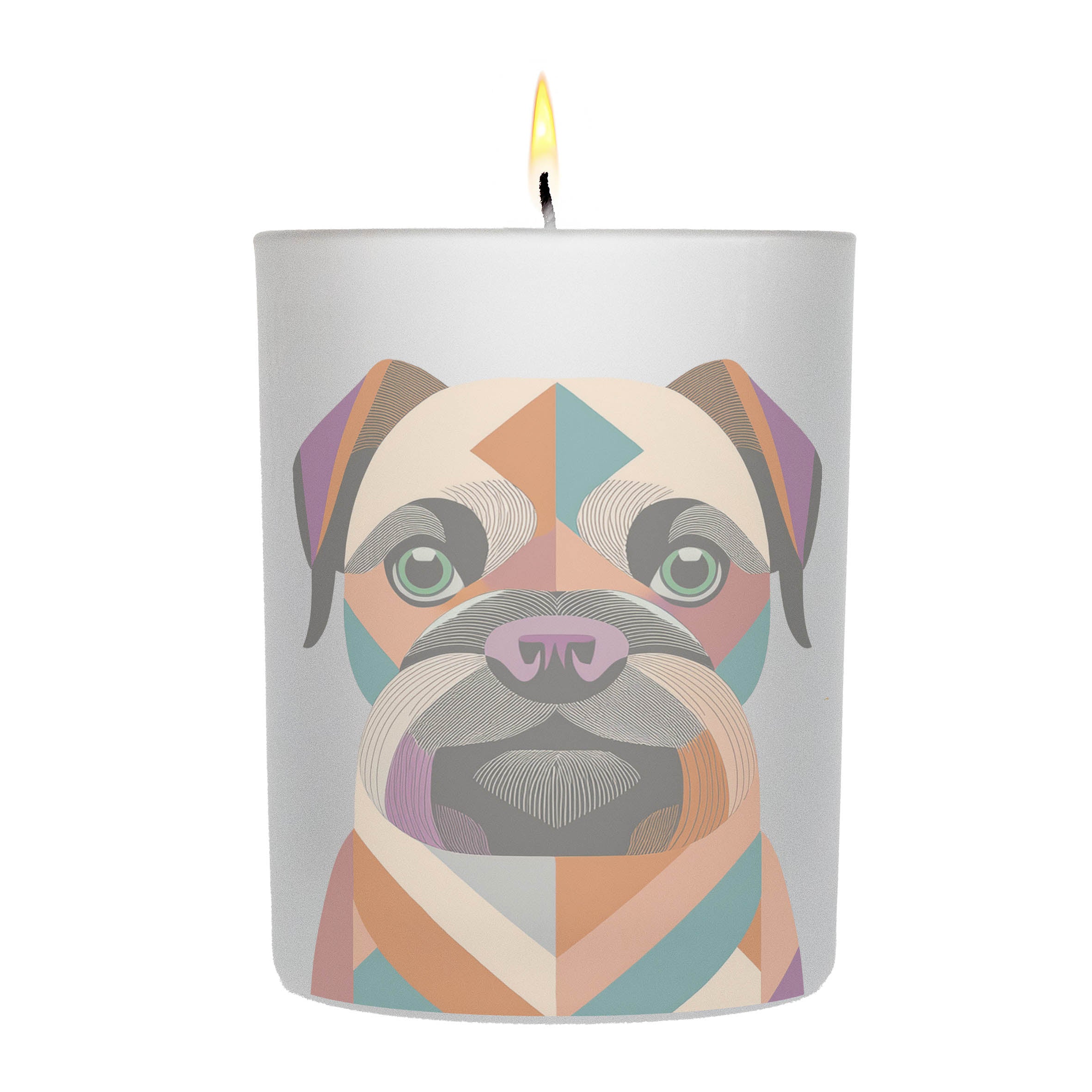 Brussels Griffon Graphic Retro Chic Frosted Candle | Dogsy & Co