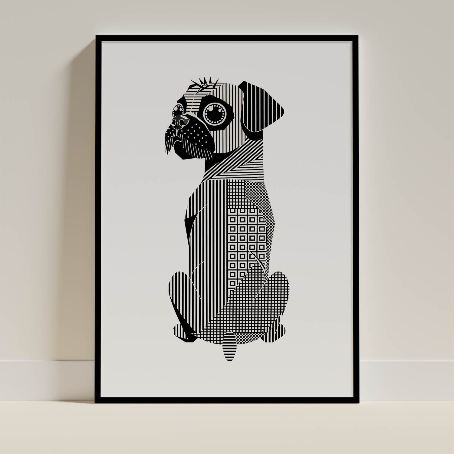 Brussels Griffon Geometric Line Art mockup