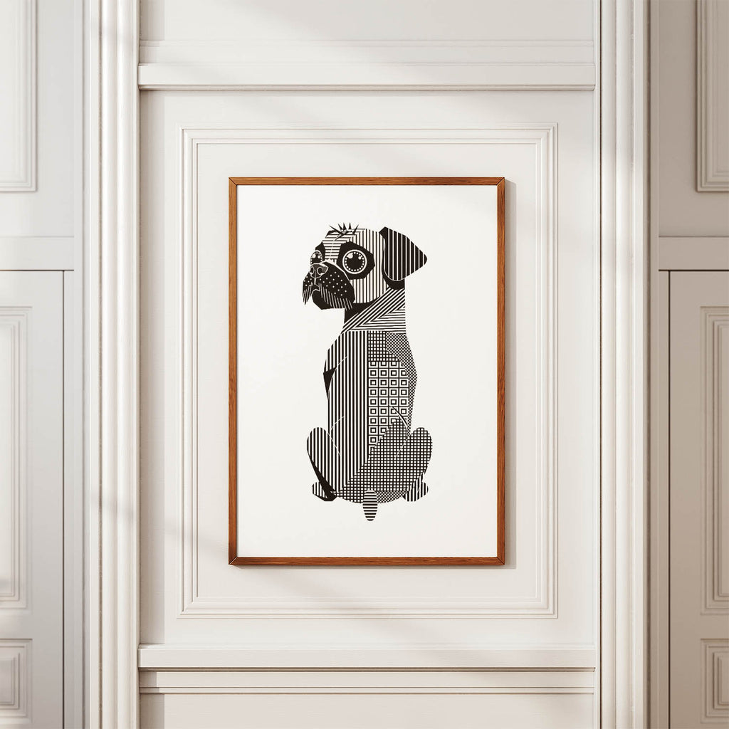 Brussels Griffon Geometric Line Art mockup