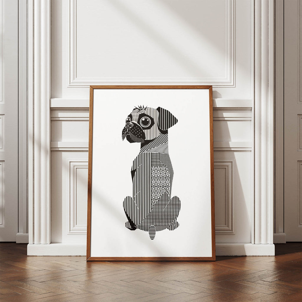 Brussels Griffon Geometric Line Art mockup