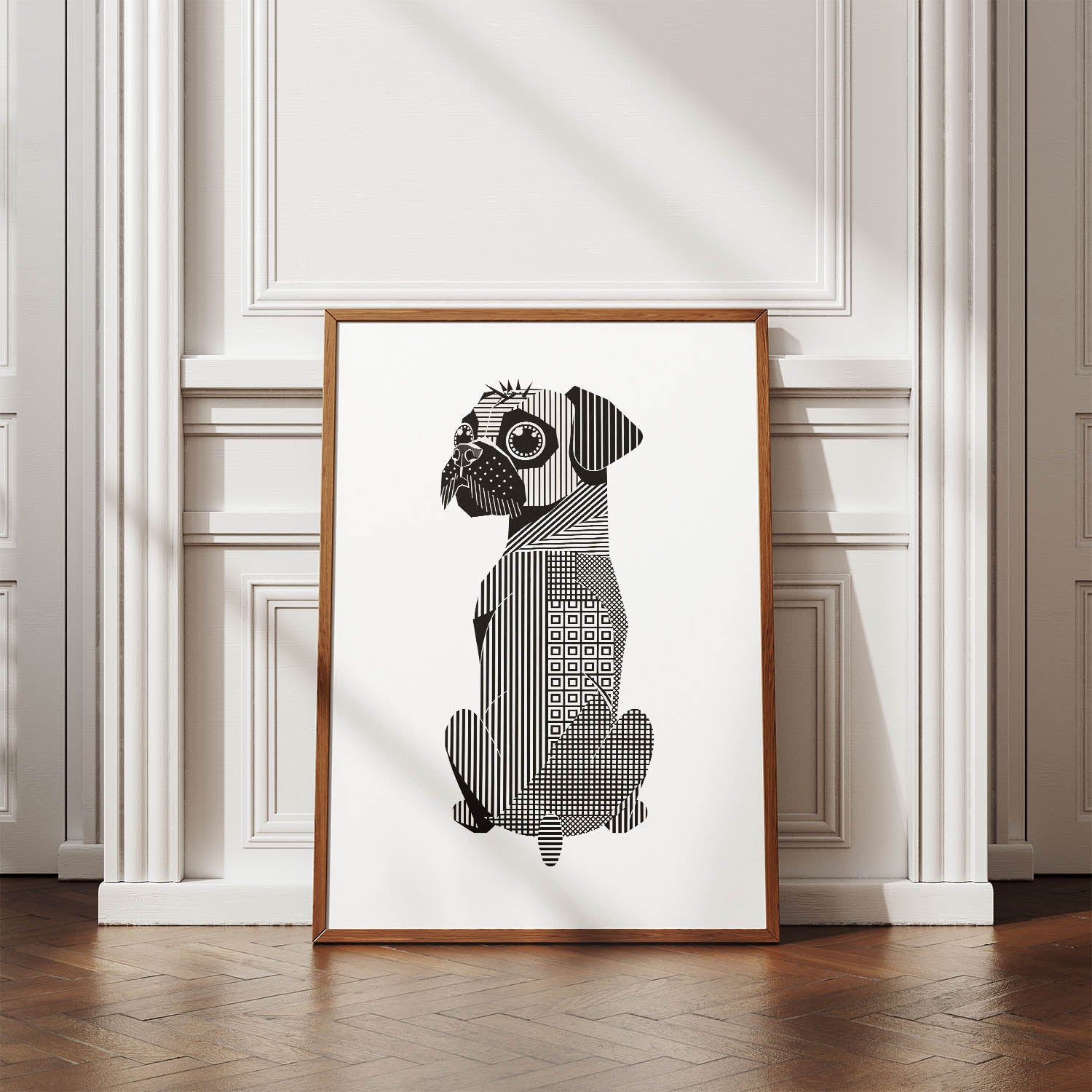 Brussels Griffon Geometric Line Art mockup