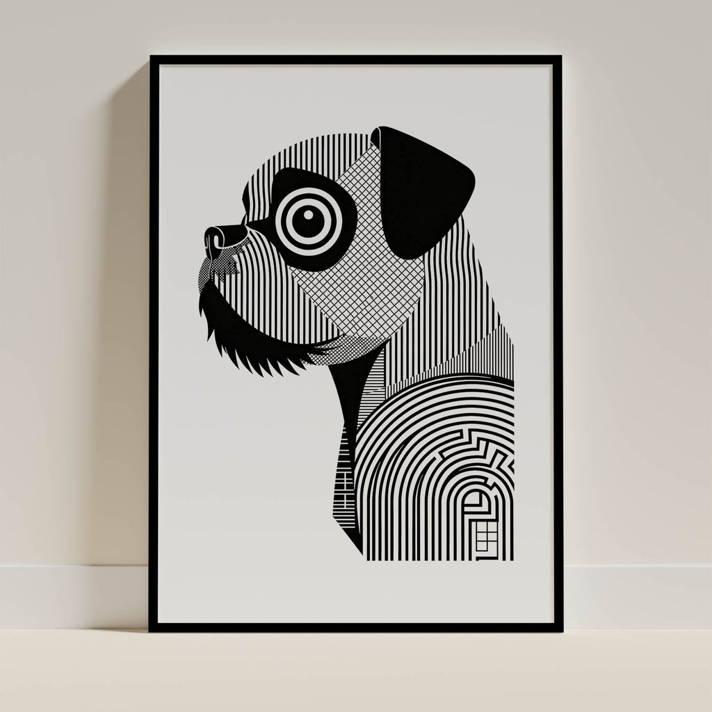 Brussels Griffon Geometric Line Art mockup