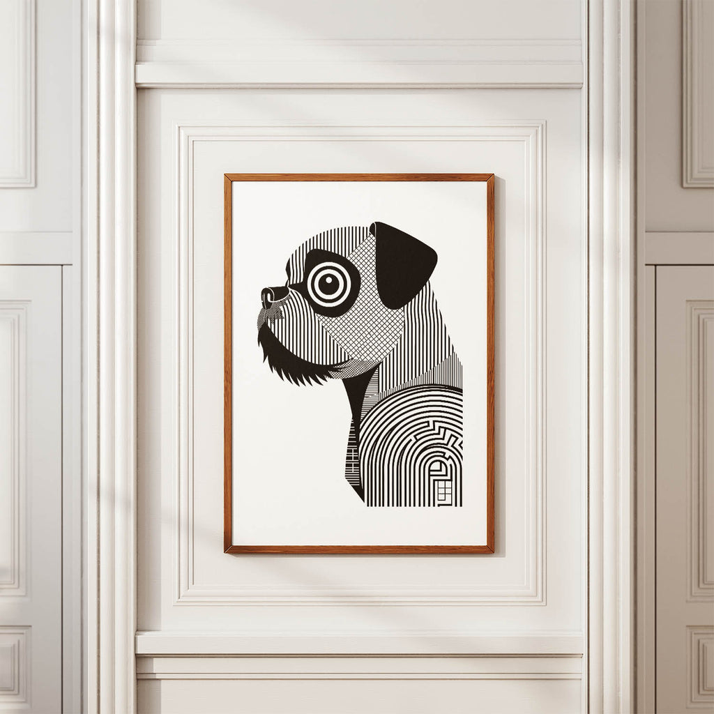 Brussels Griffon Geometric Line Art mockup