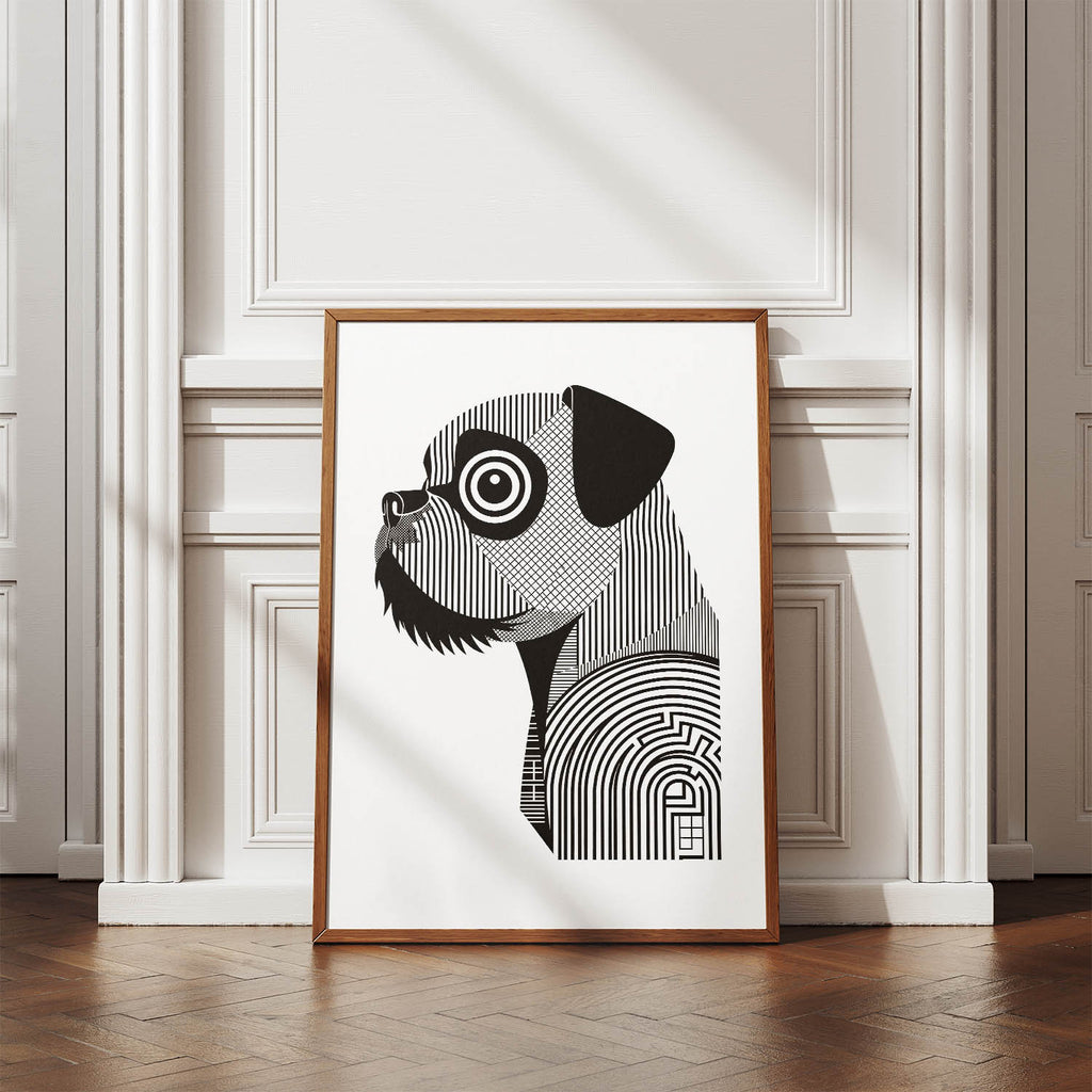 Brussels Griffon Geometric Line Art mockup