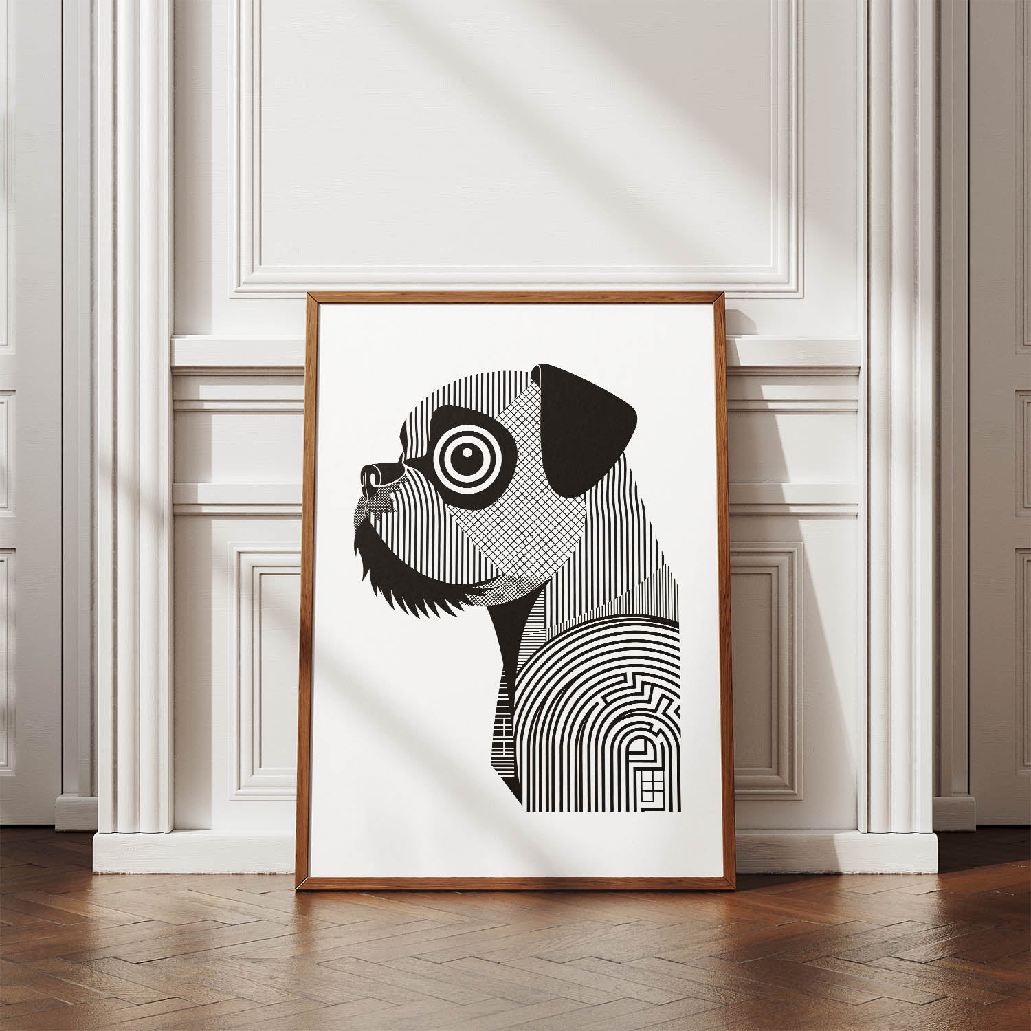 Brussels Griffon Geometric Line Art mockup