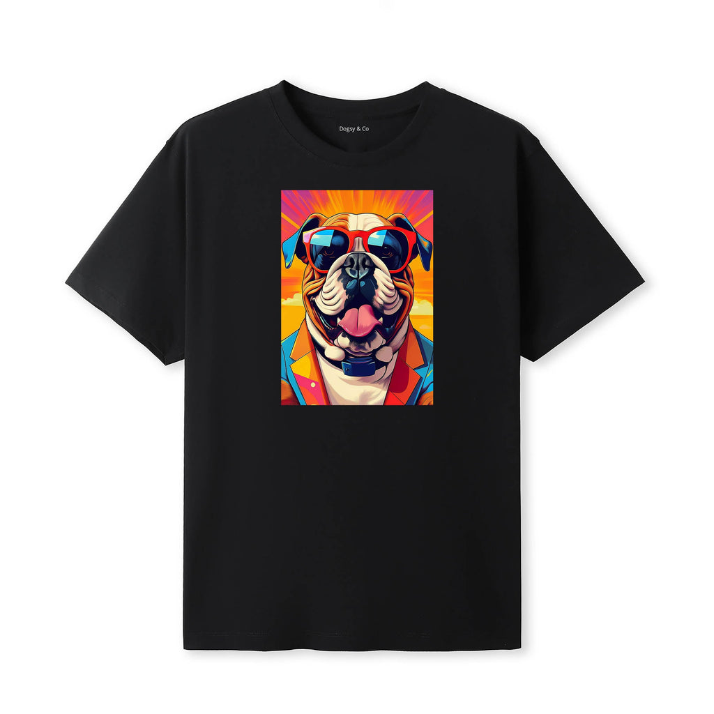 Bull Terrier Sunnies Dog T-Shirt V2 Black