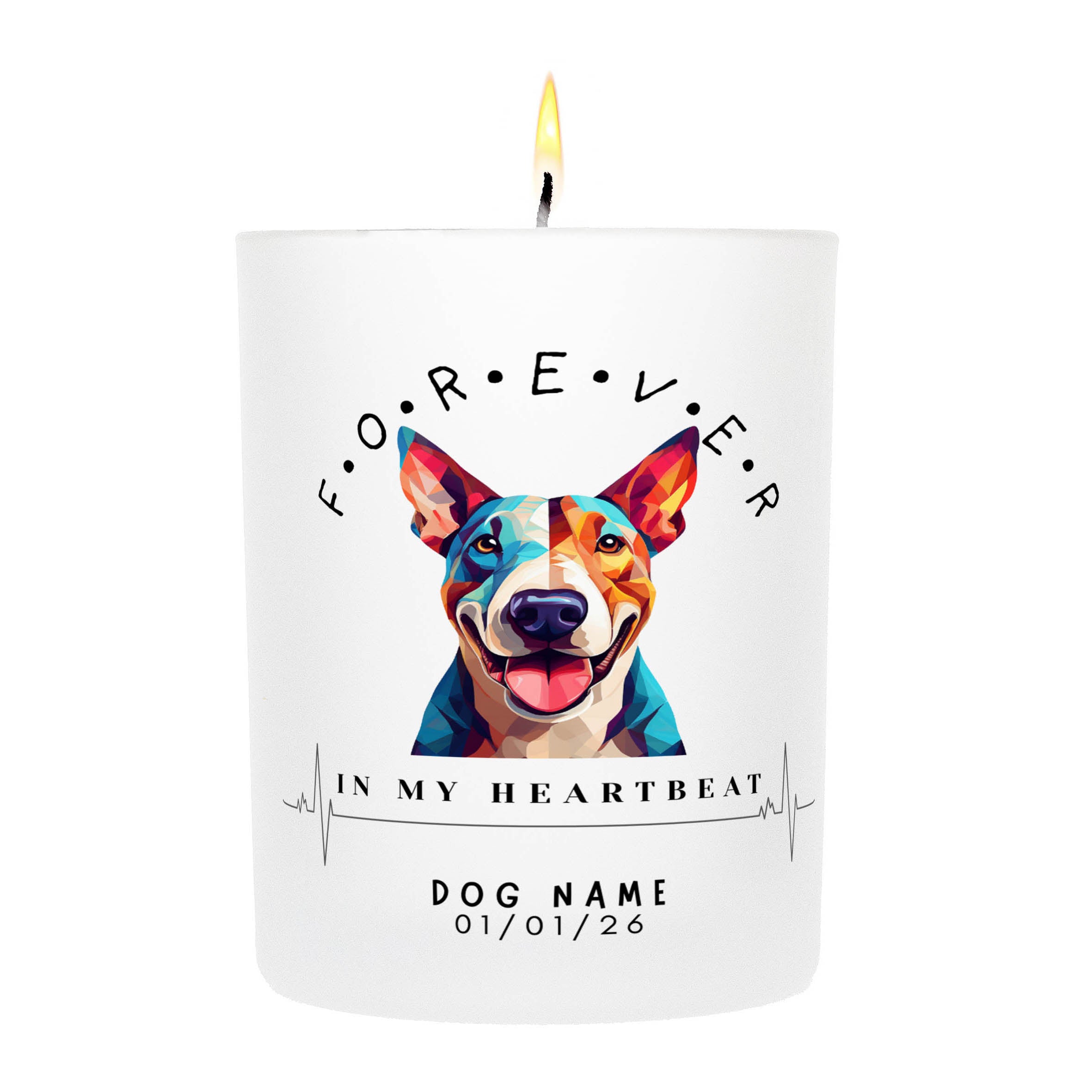 Bull Terrier – Forever in My Heartbeat Custom Candle