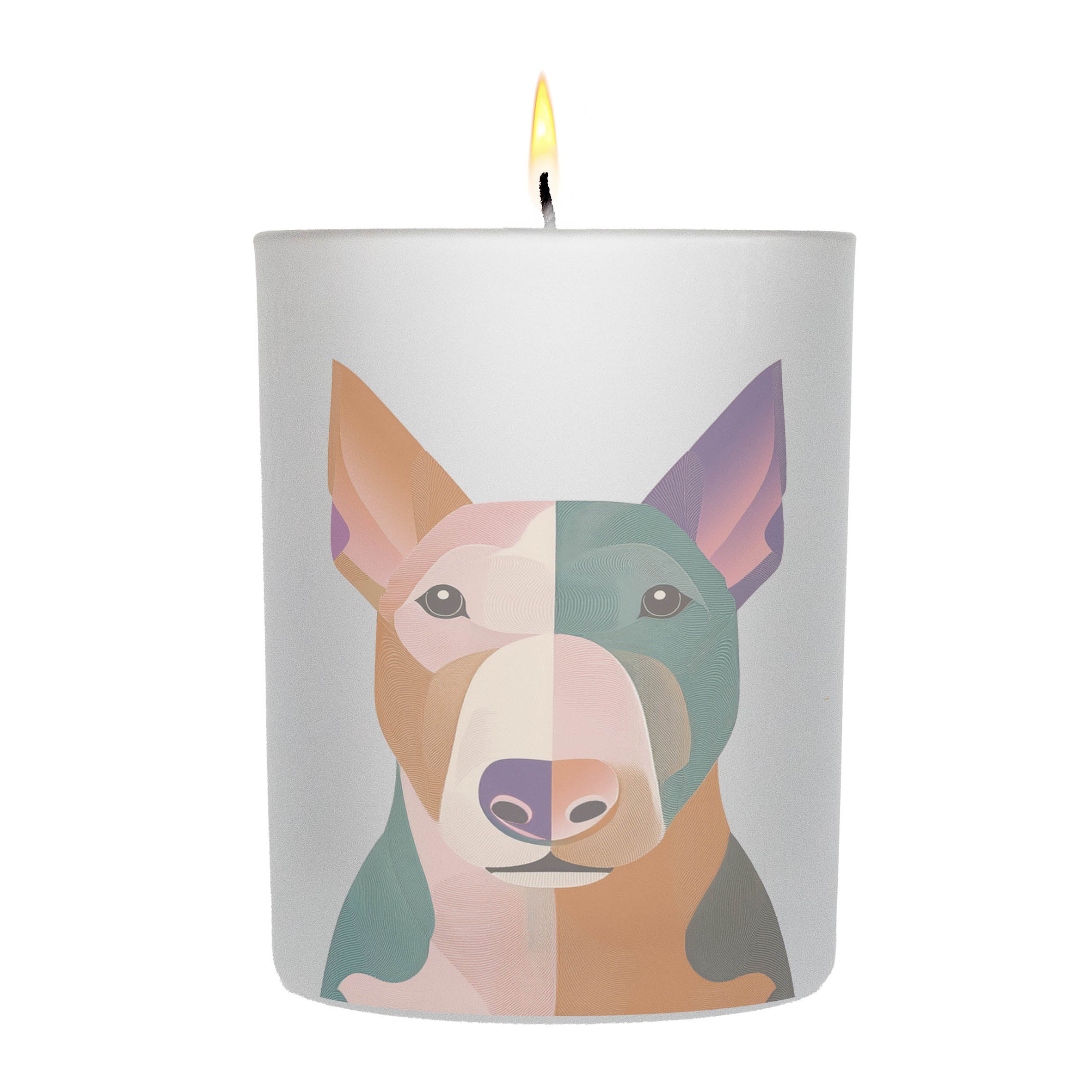 Bull Terrier Graphic Retro Chic Frosted Candle