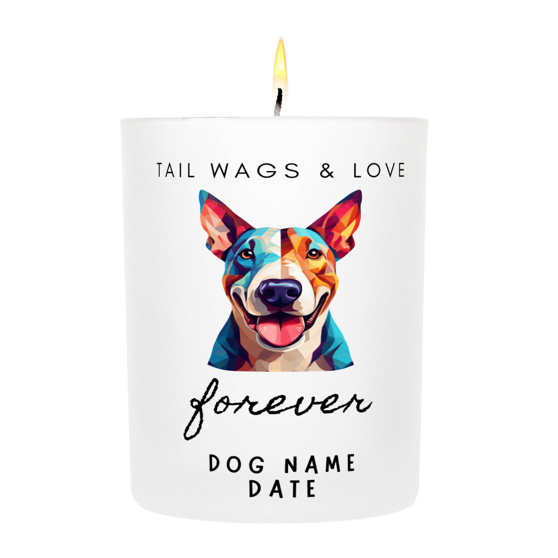 BULL TERRIER   Tail Wags & Love Custom Candle