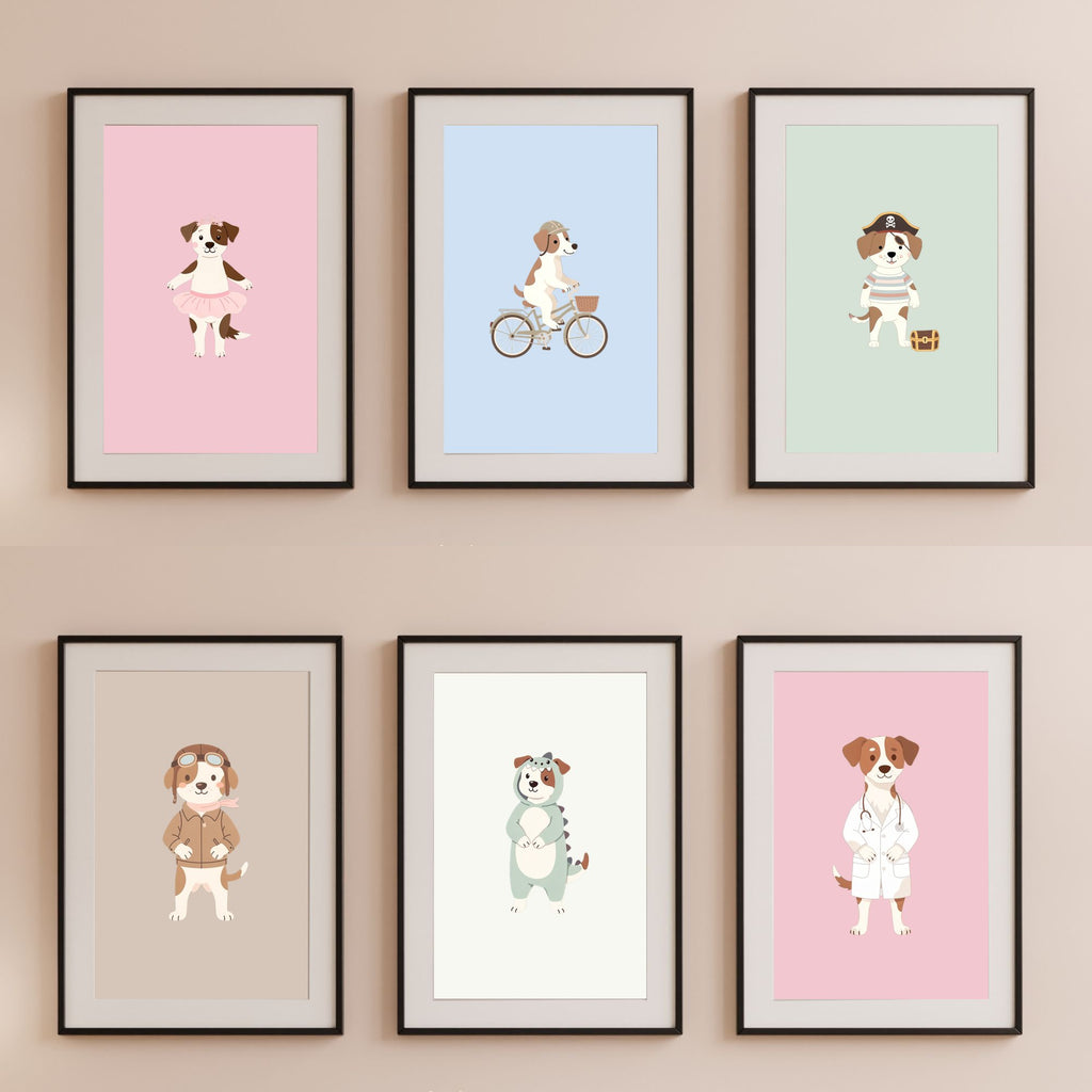 Bull Arab Kids Nursery Wall Art Print Bundle — 22 Dog Costume Designs, 5 Colours, 6 Print Sizes | Digital Download