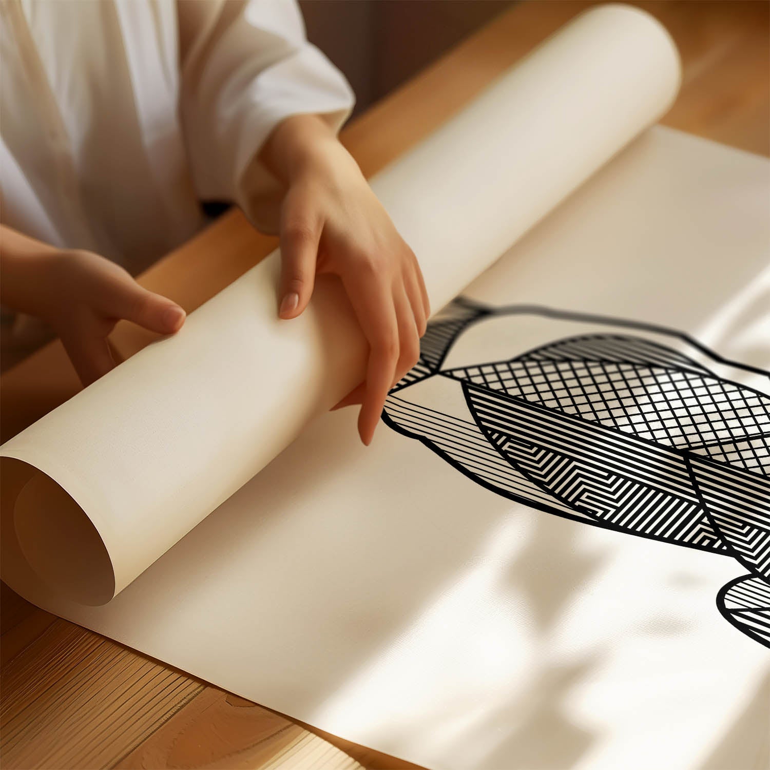 Bull Arab Geometric Line Art mockup