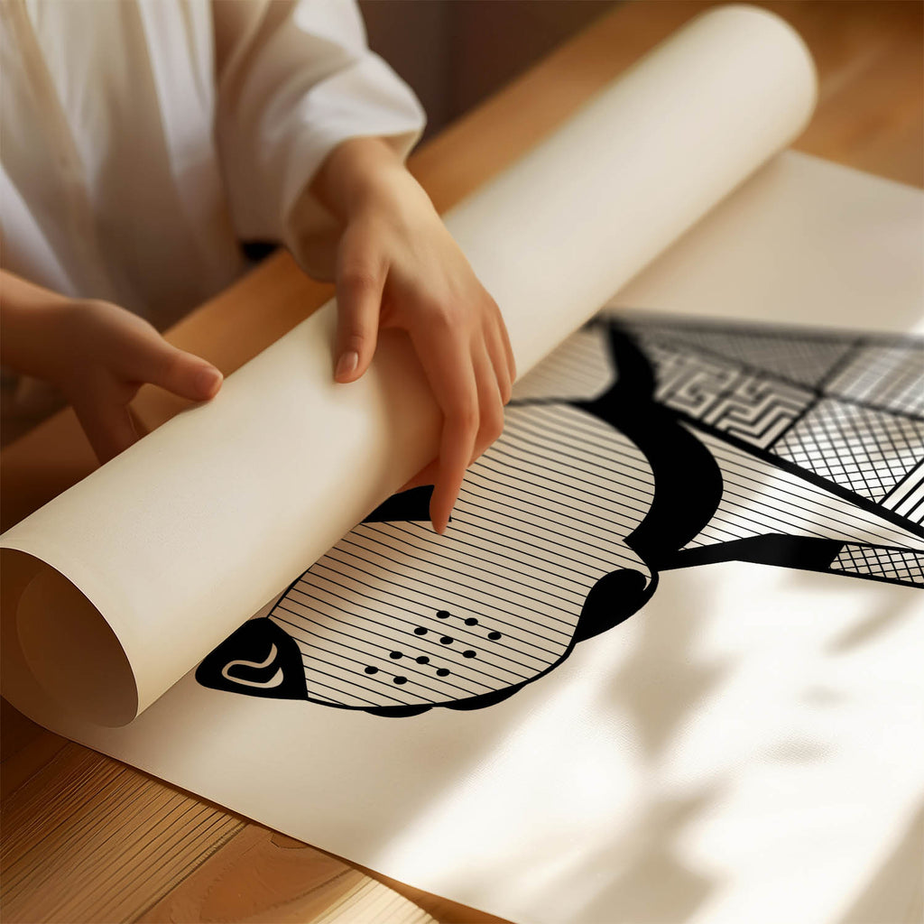 Bull Arab Geometric Line Art mockup