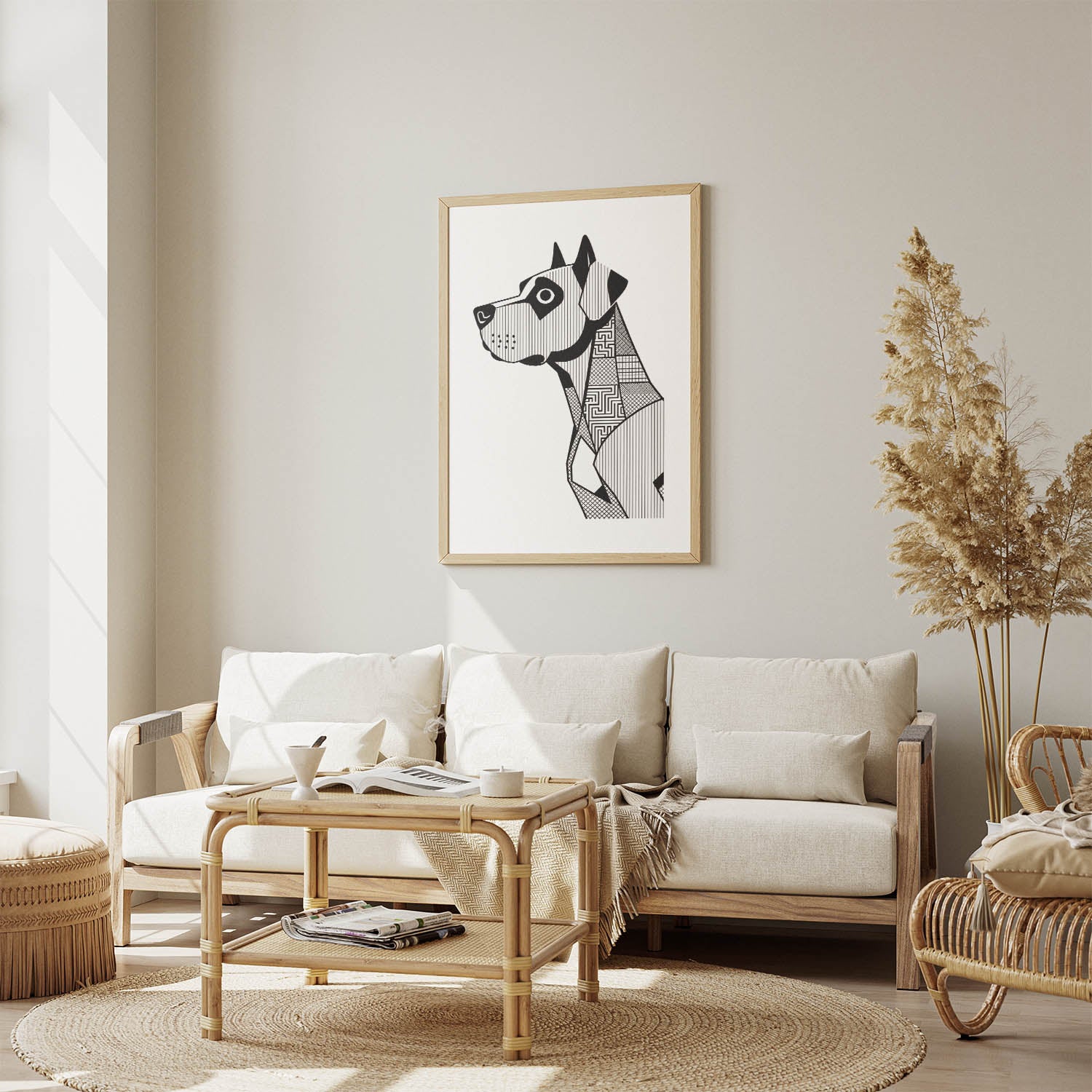 Bull Arab Geometric Line Art mockup