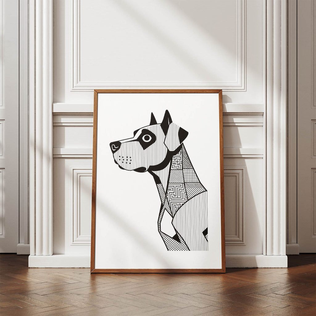 Bull Arab Geometric Line Art mockup