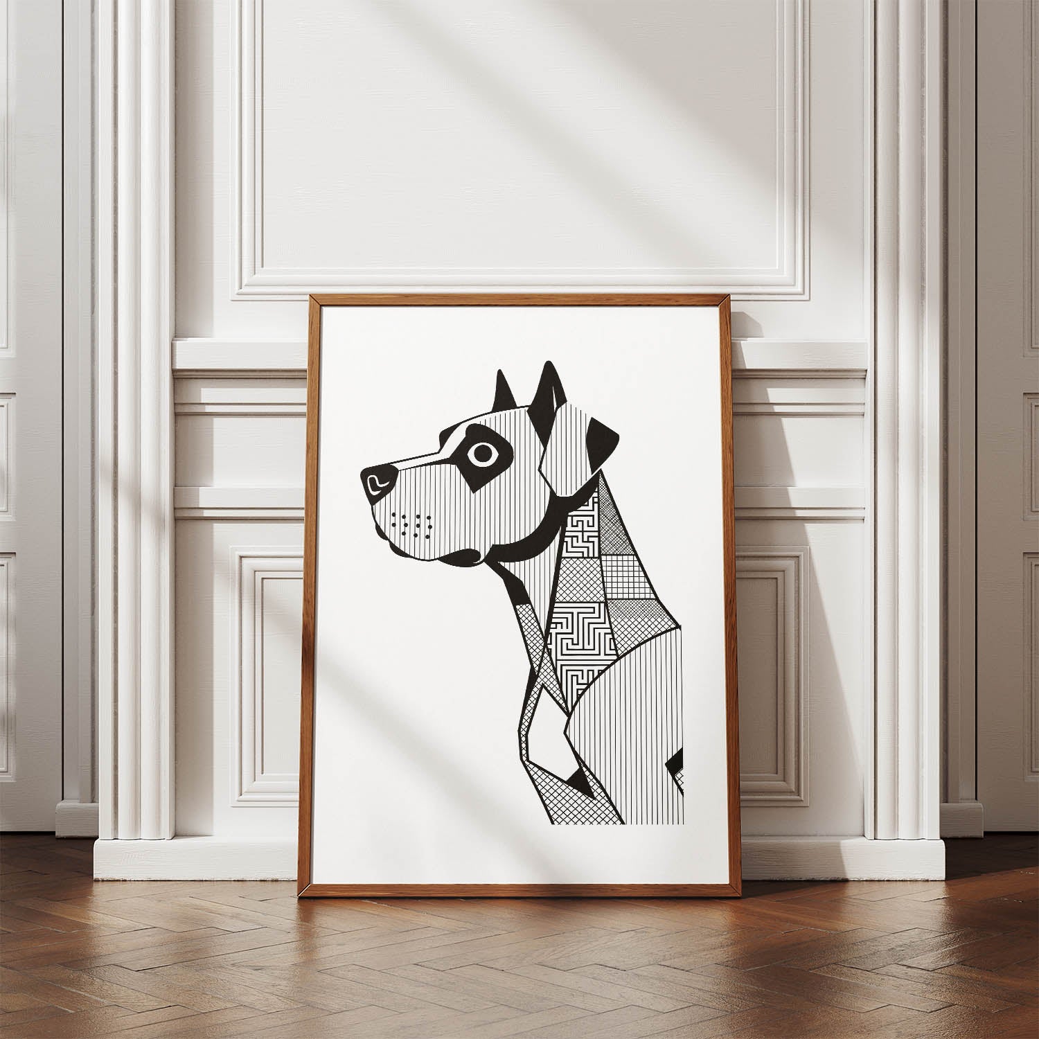 Bull Arab Geometric Line Art mockup