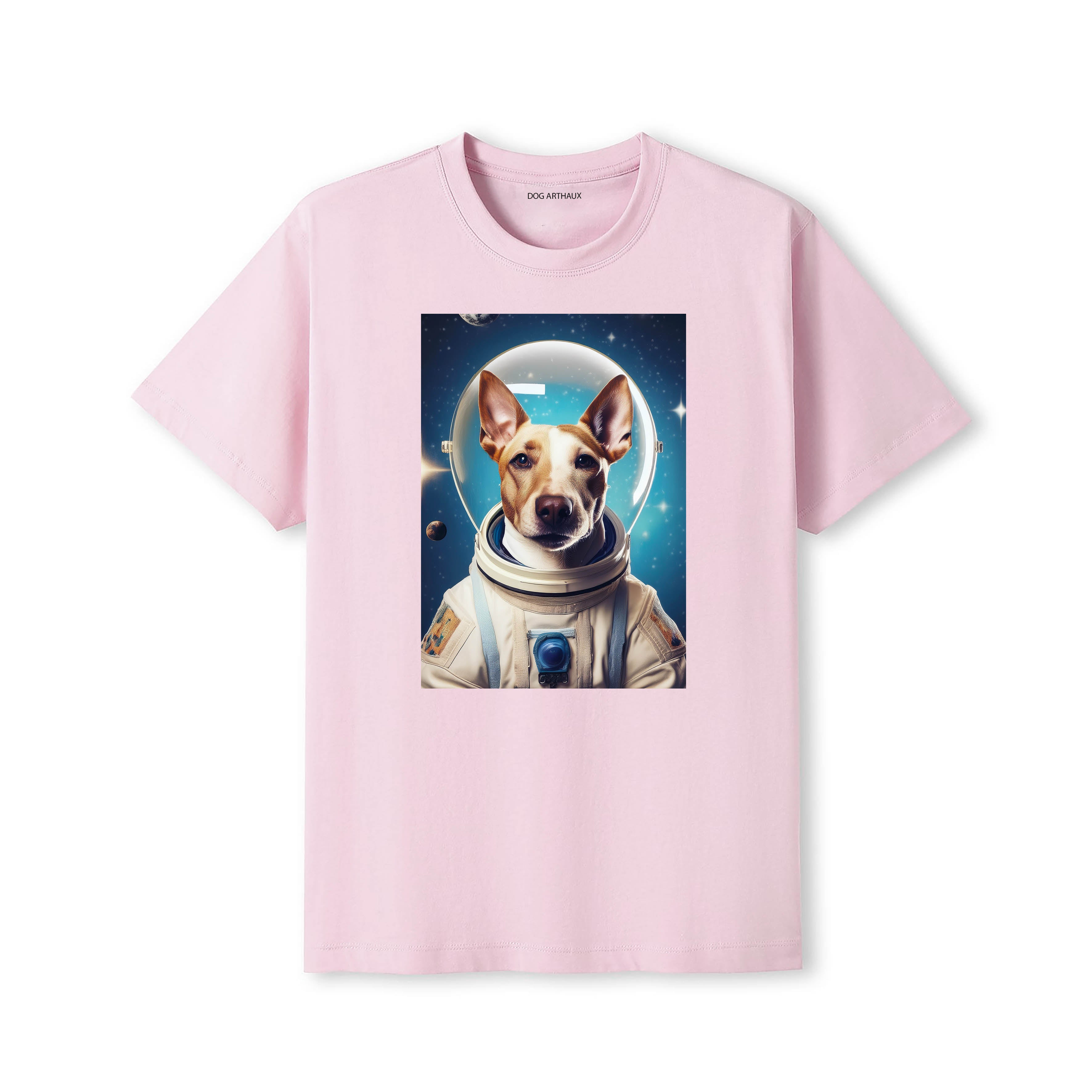 Bull Terrier Astronaut Dog T-shirt - Pink
