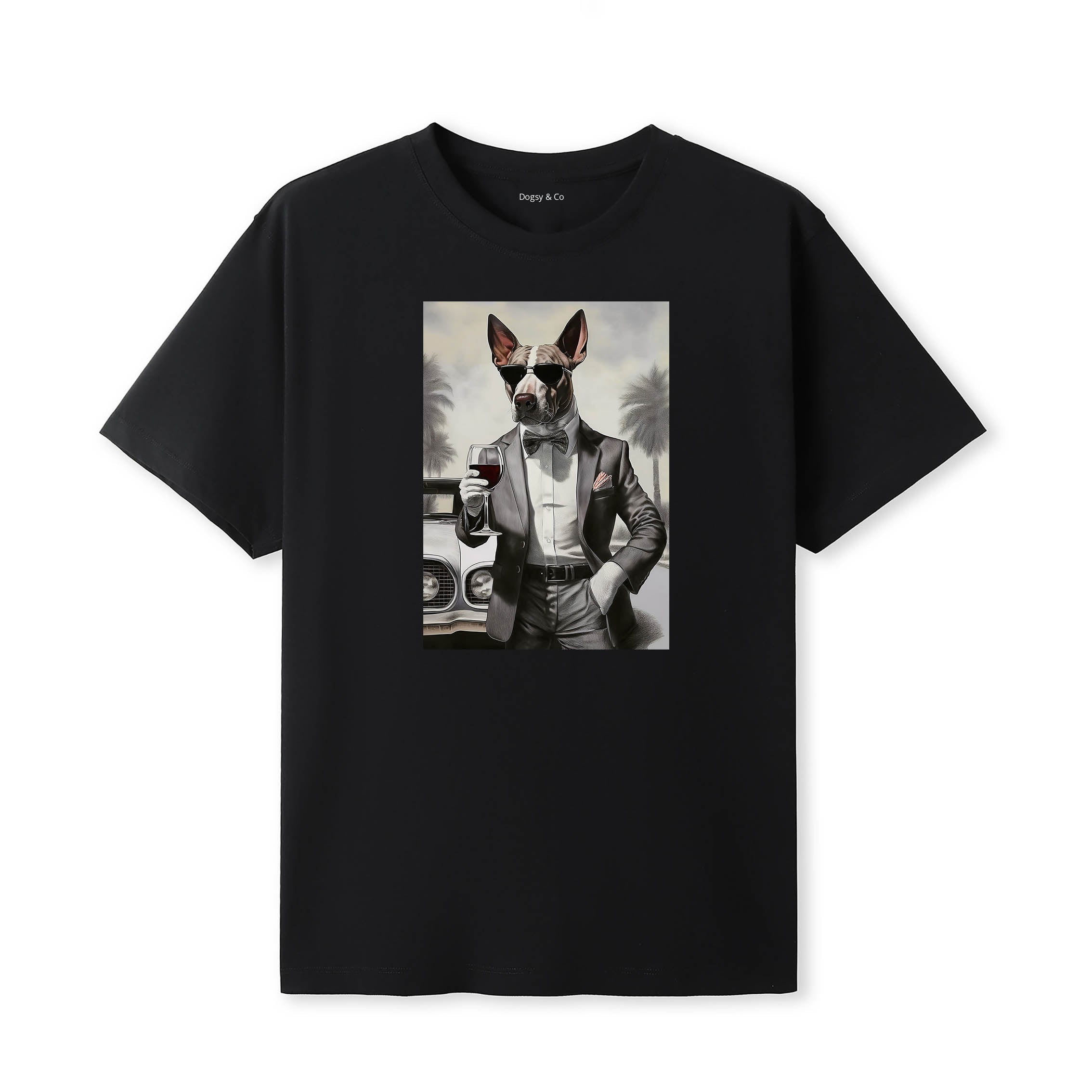 Bull Terrier distinguished gentleman dog t-shirt - black