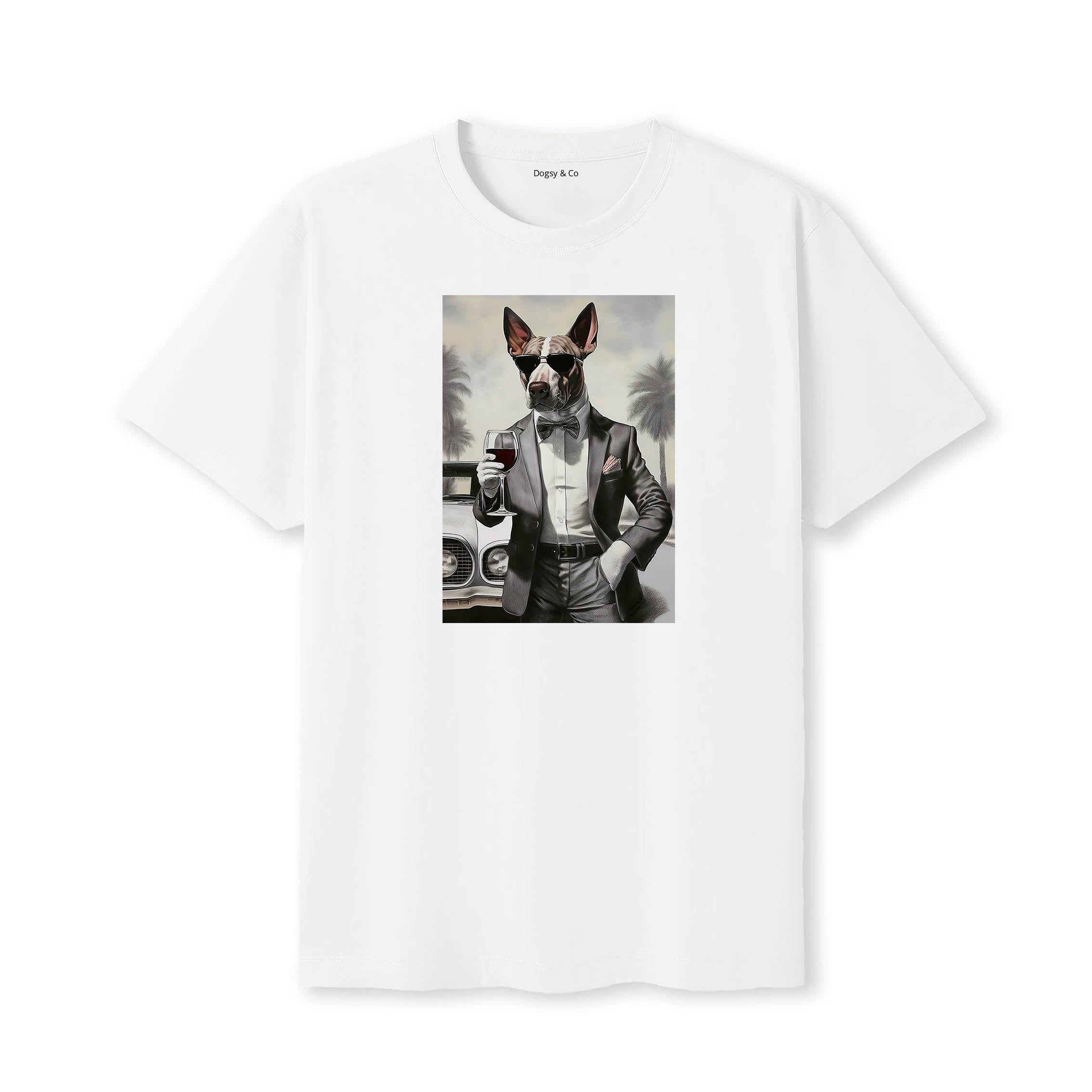 Bull Terrier distinguished gentleman dog t-shirt - white