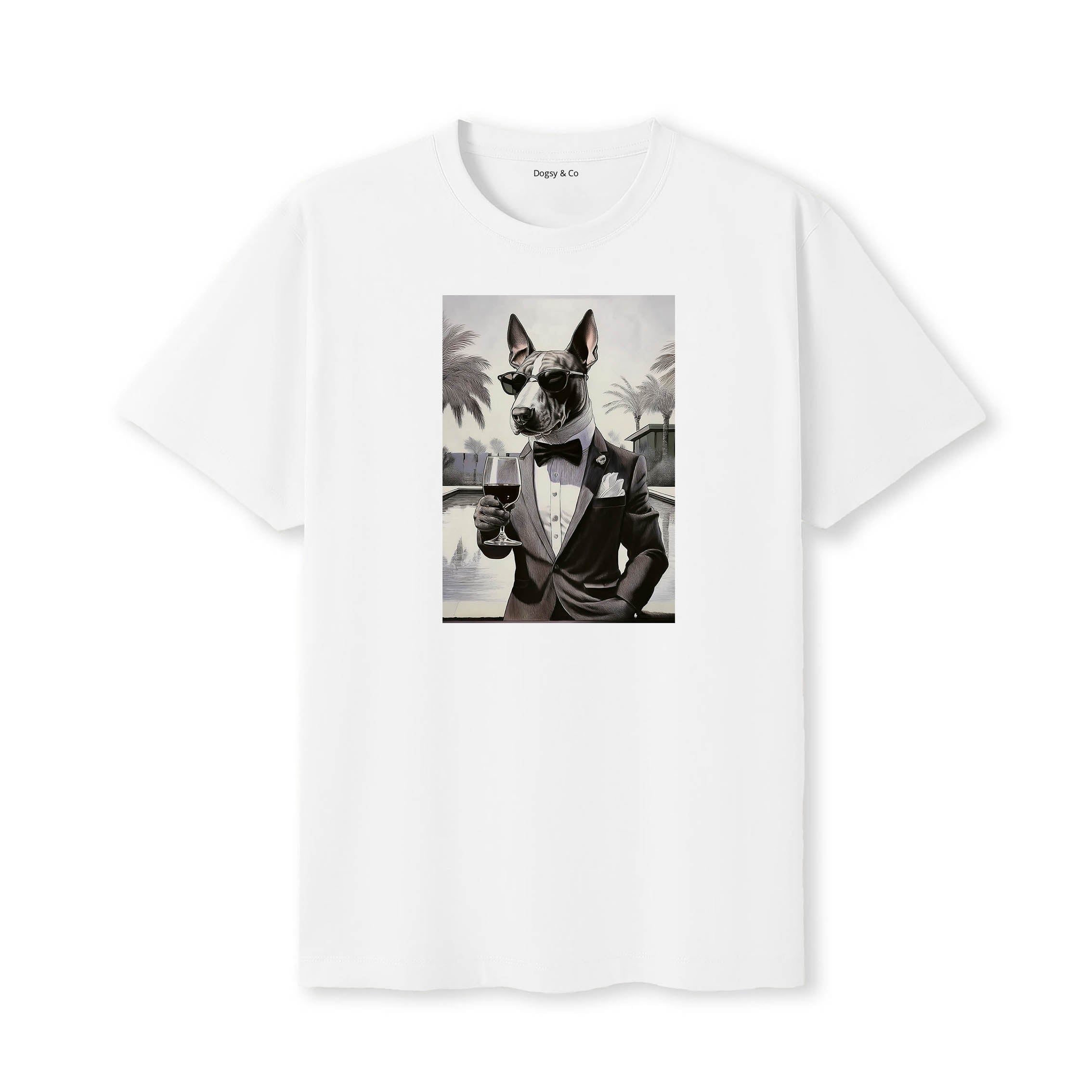 Bull Terrier distinguished gentleman dog t-shirt - white