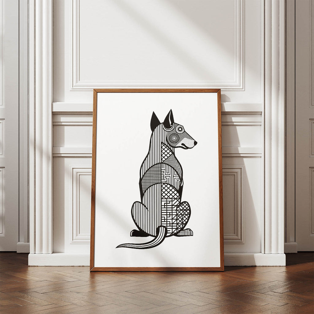 Bull Terrier Geometric Line Art mockup