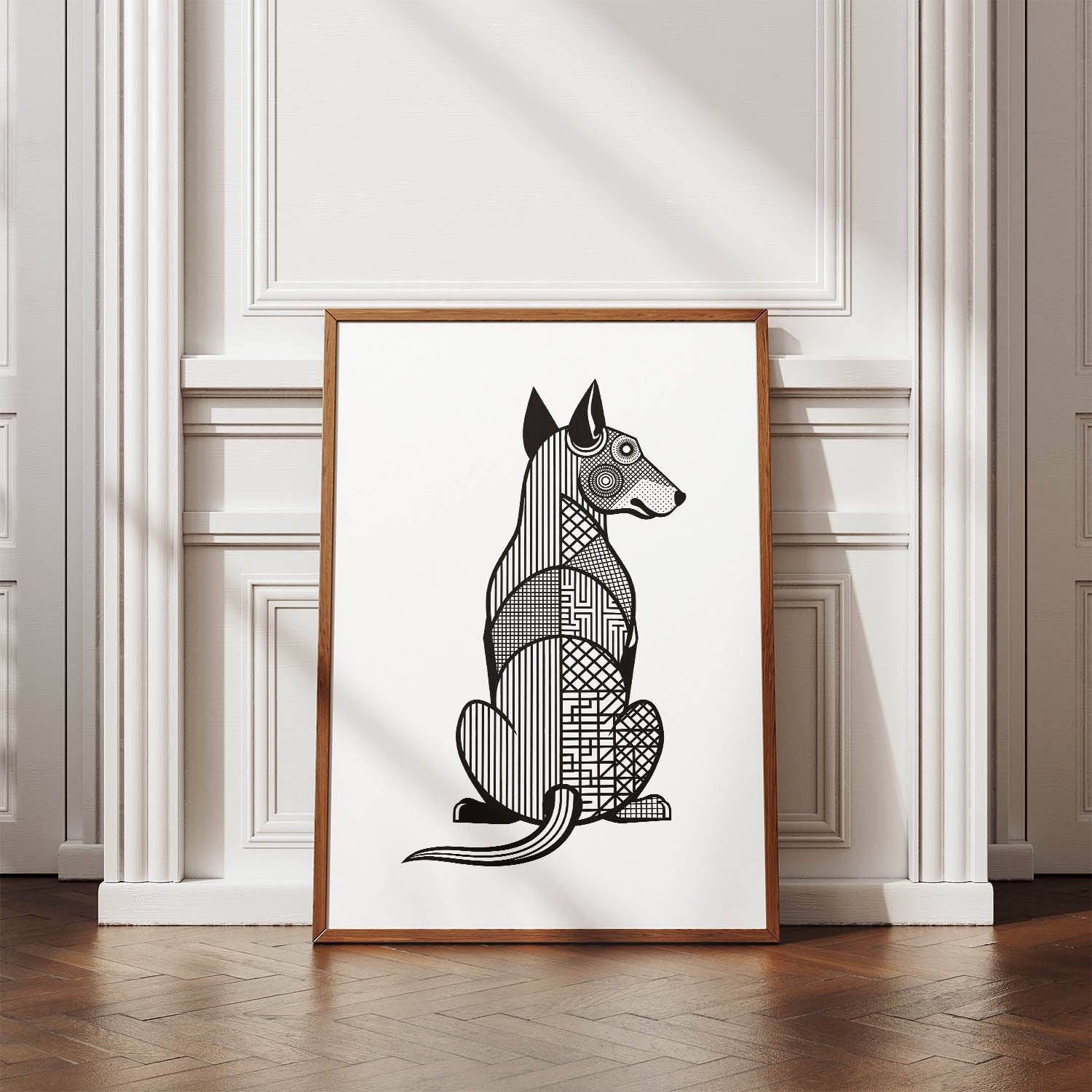 Bull Terrier Geometric Line Art mockup
