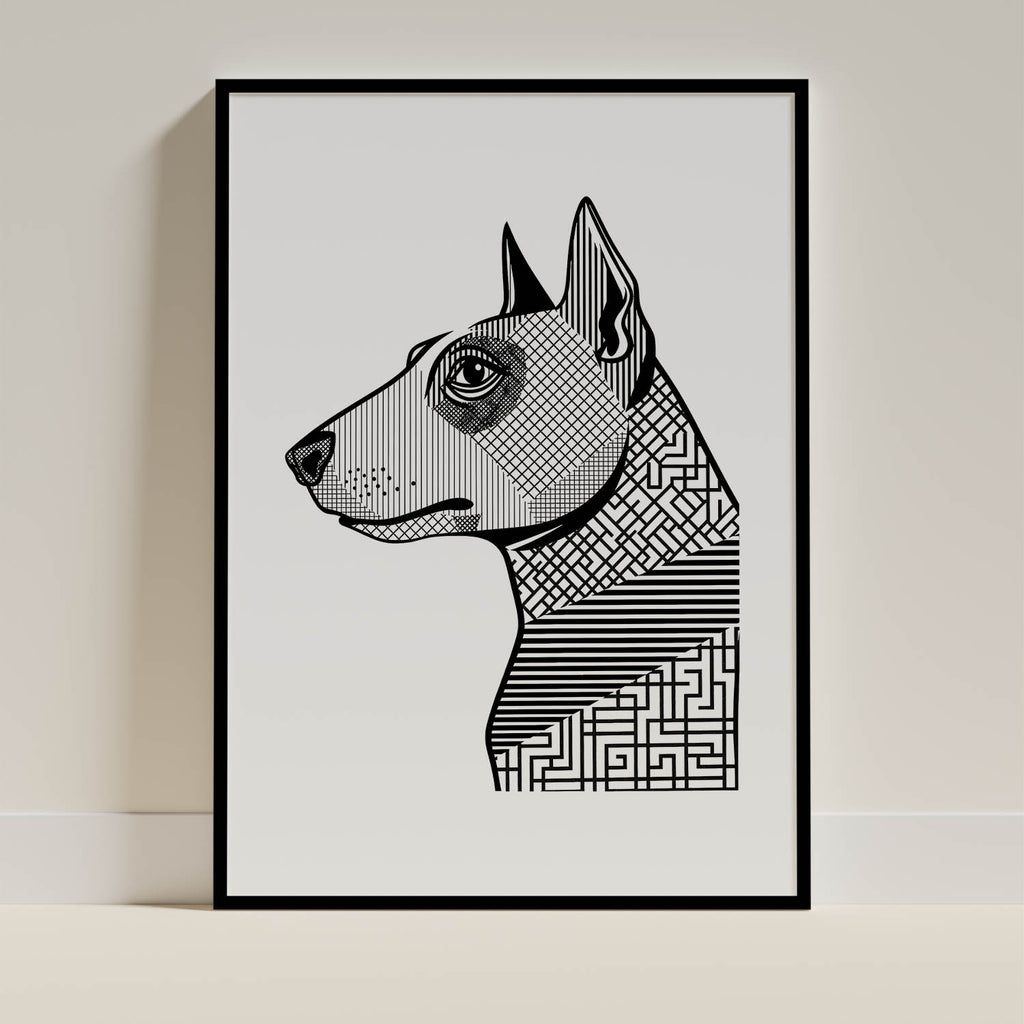 Bull Terrier Geometric Line Art mockup
