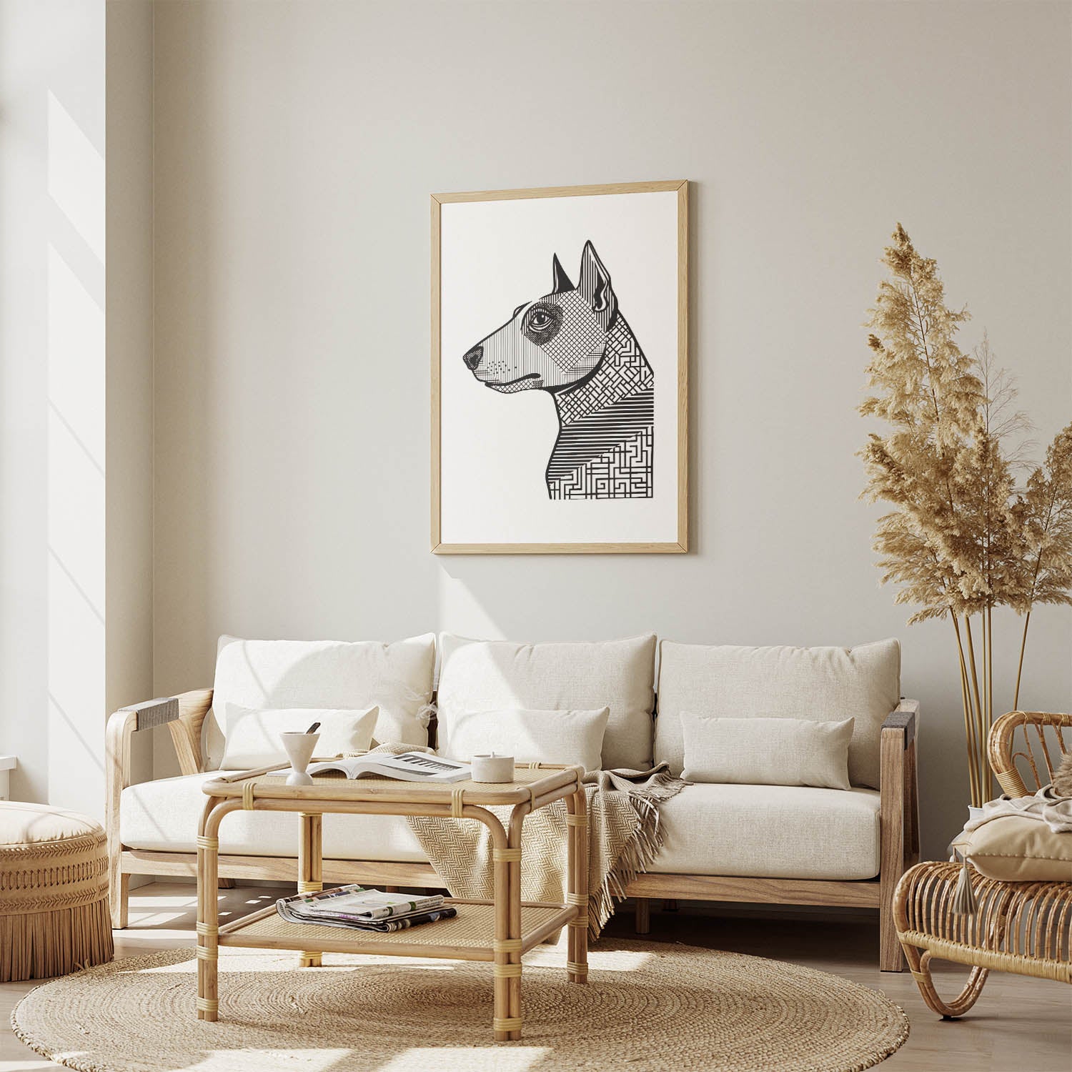 Bull Terrier Geometric Line Art mockup