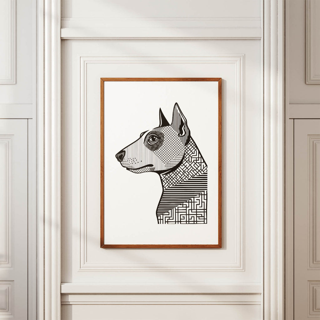 Bull Terrier Geometric Line Art mockup