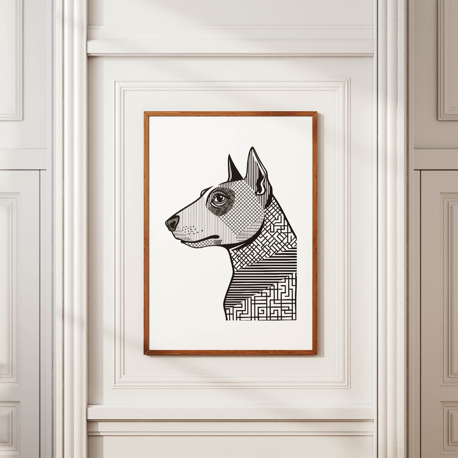 Bull Terrier Geometric Line Art mockup