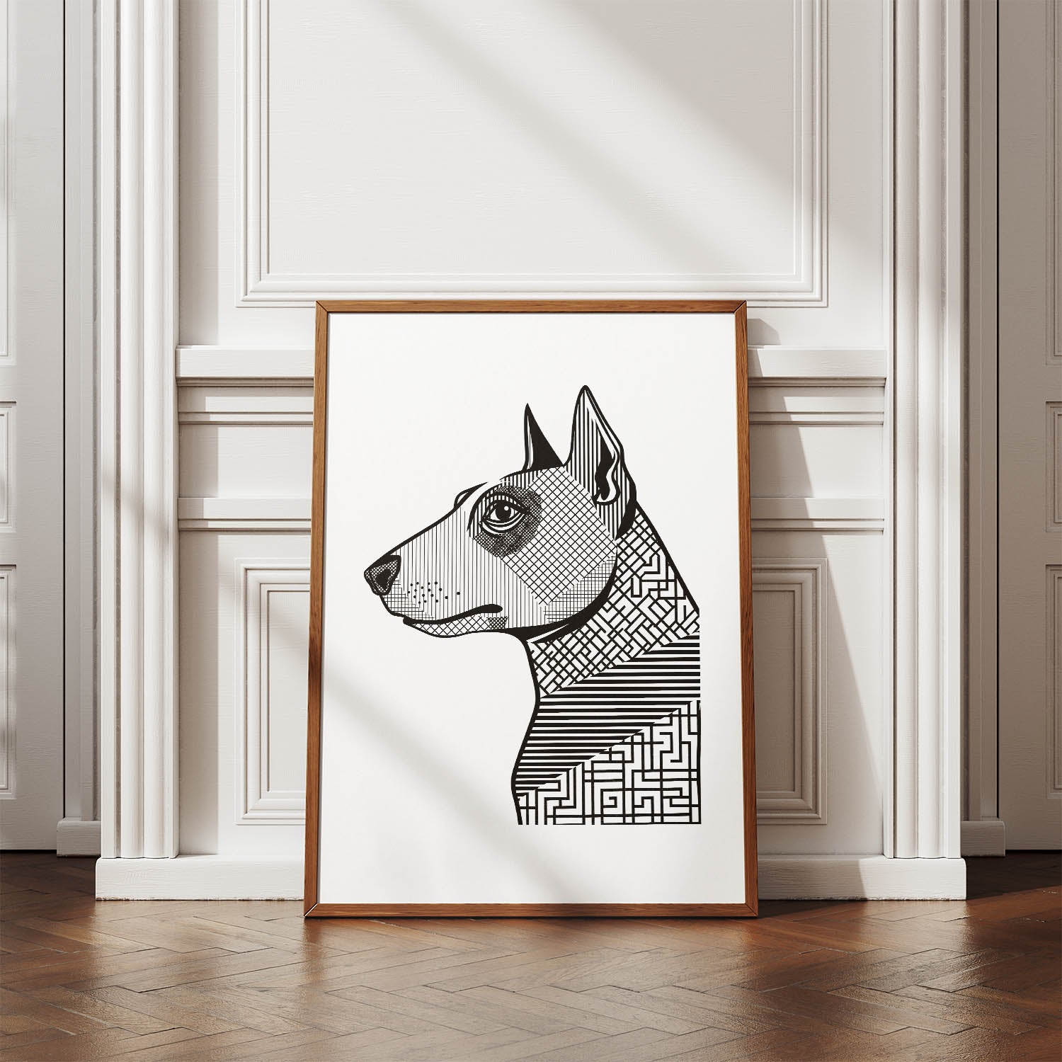 Bull Terrier Geometric Line Art mockup