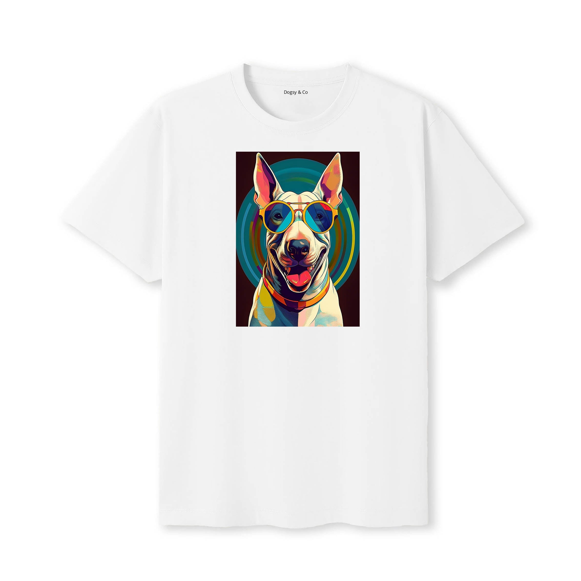 Bull Terrier Sunnies Dog T-Shirt V2 White
