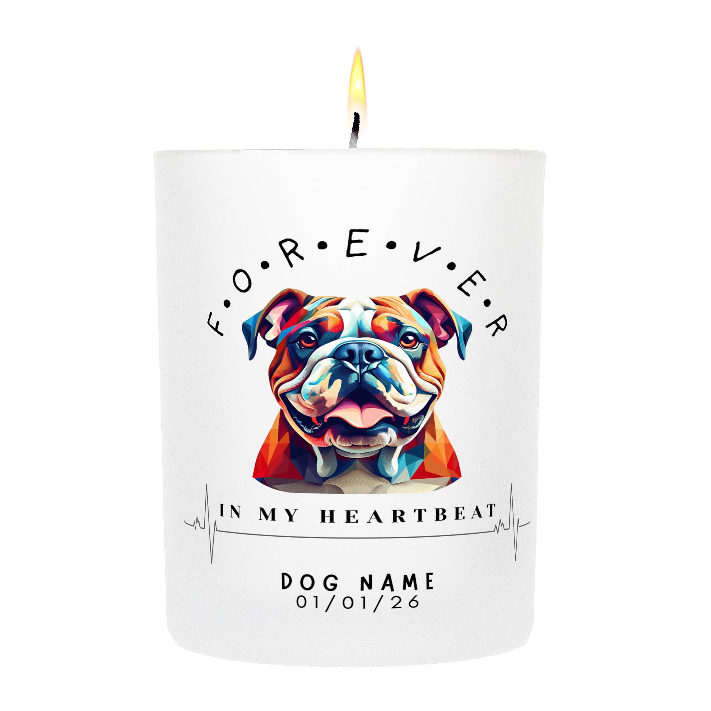 Bulldog – Forever in My Heartbeat Custom Candle
