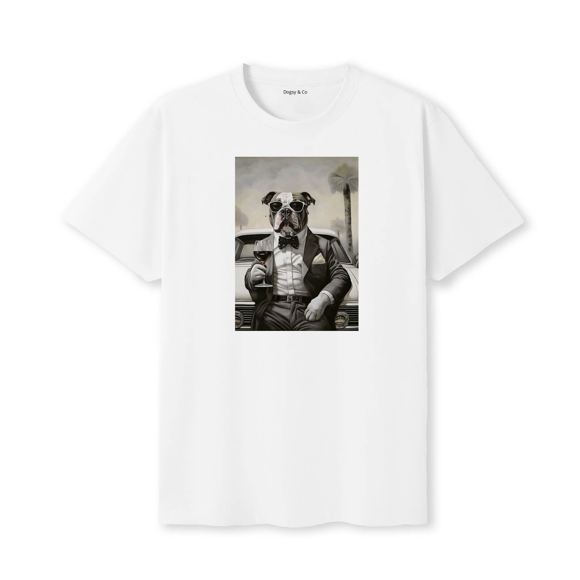 Bulldog distinguished gentleman dog t-shirt - white