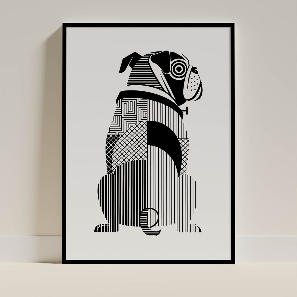 Bulldog Geometric Line Art mockup